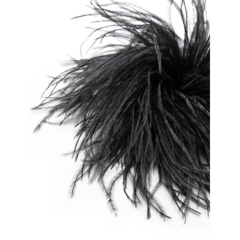 Gianluca Capannolo Ostrich Feather Brooch — Black, view 3