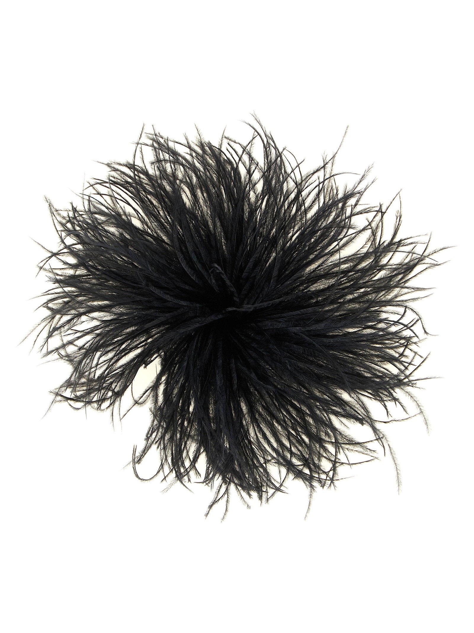 Gianluca Capannolo Black Ostrich Feather Brooch — Black by Gianluca Capannolo