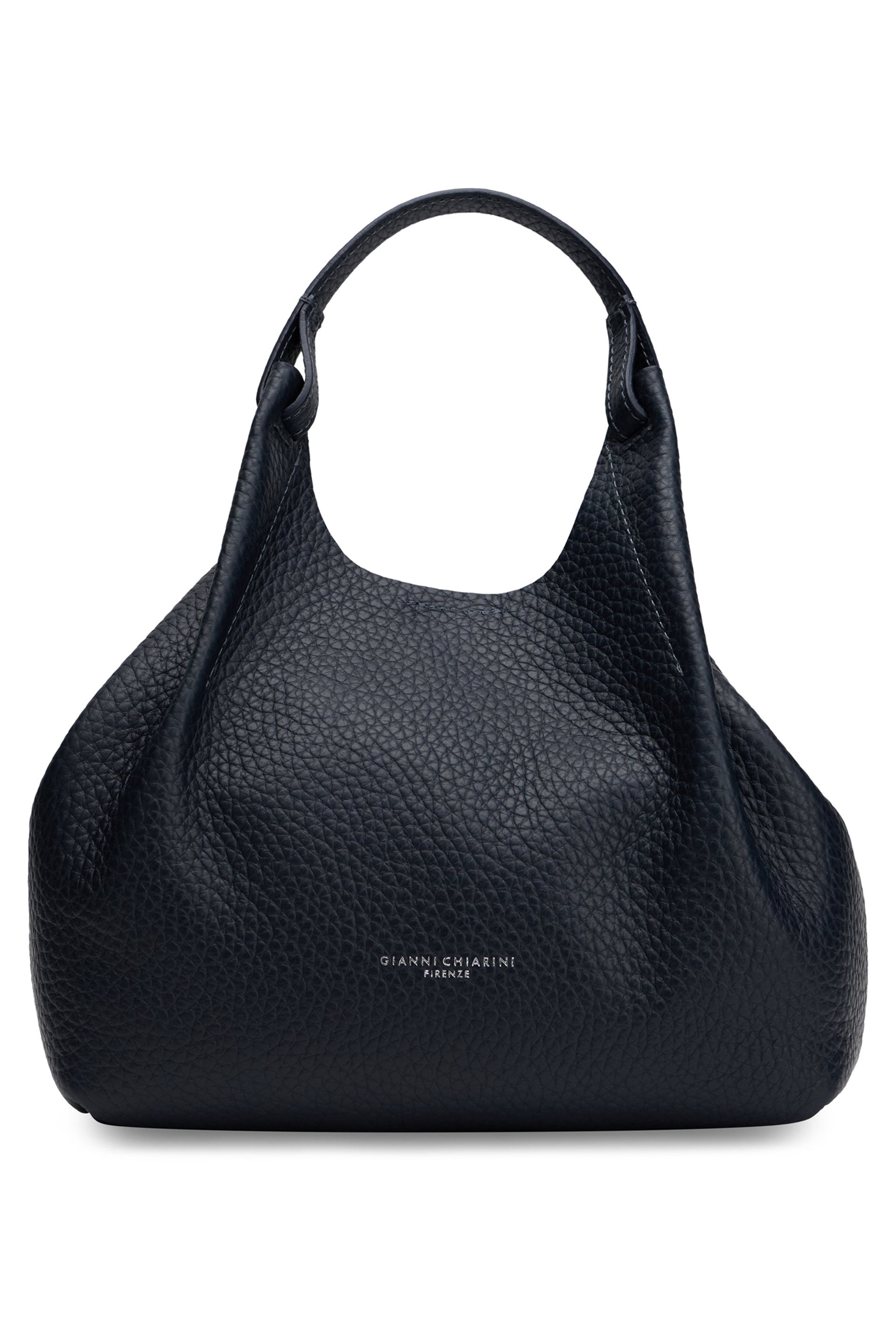 Gianni Chiarini Pebbled Calfskin Hobo Bag — Black by Gianni Chiarini