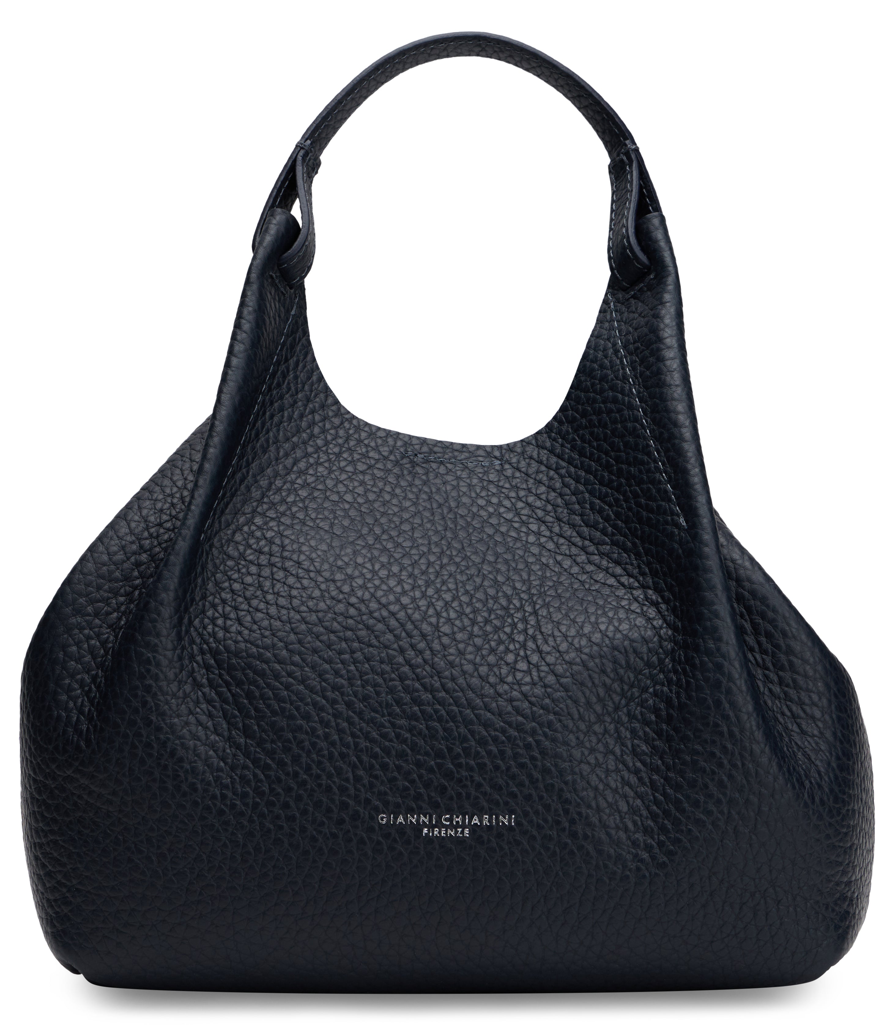 Gianni Chiarini Pebbled Calfskin Hobo Bag — Black, view 2