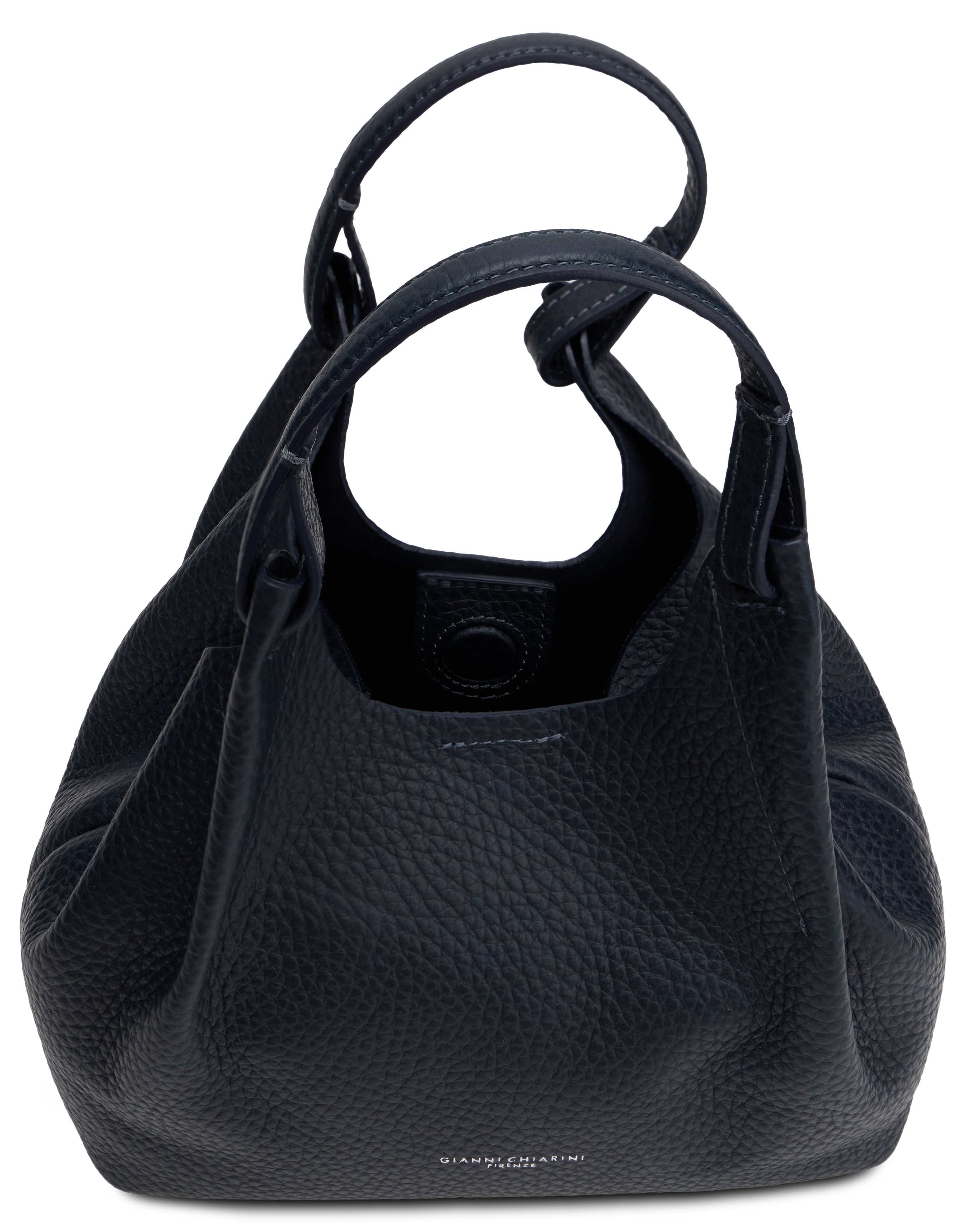 Gianni Chiarini Pebbled Calfskin Hobo Bag — Black, view 5