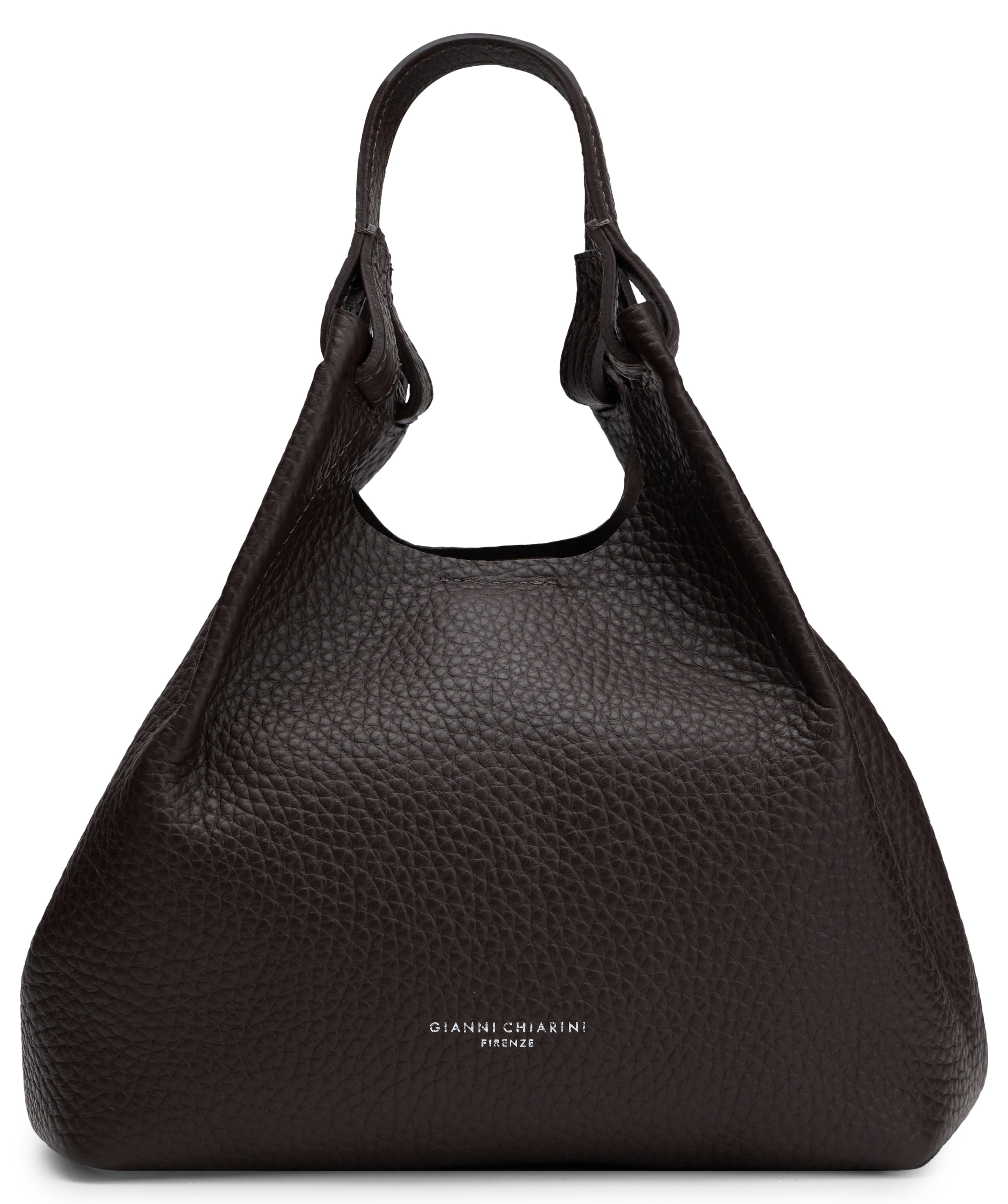 Gianni Chiarini Pebbled Calfskin Hobo Bag — Black, view 2