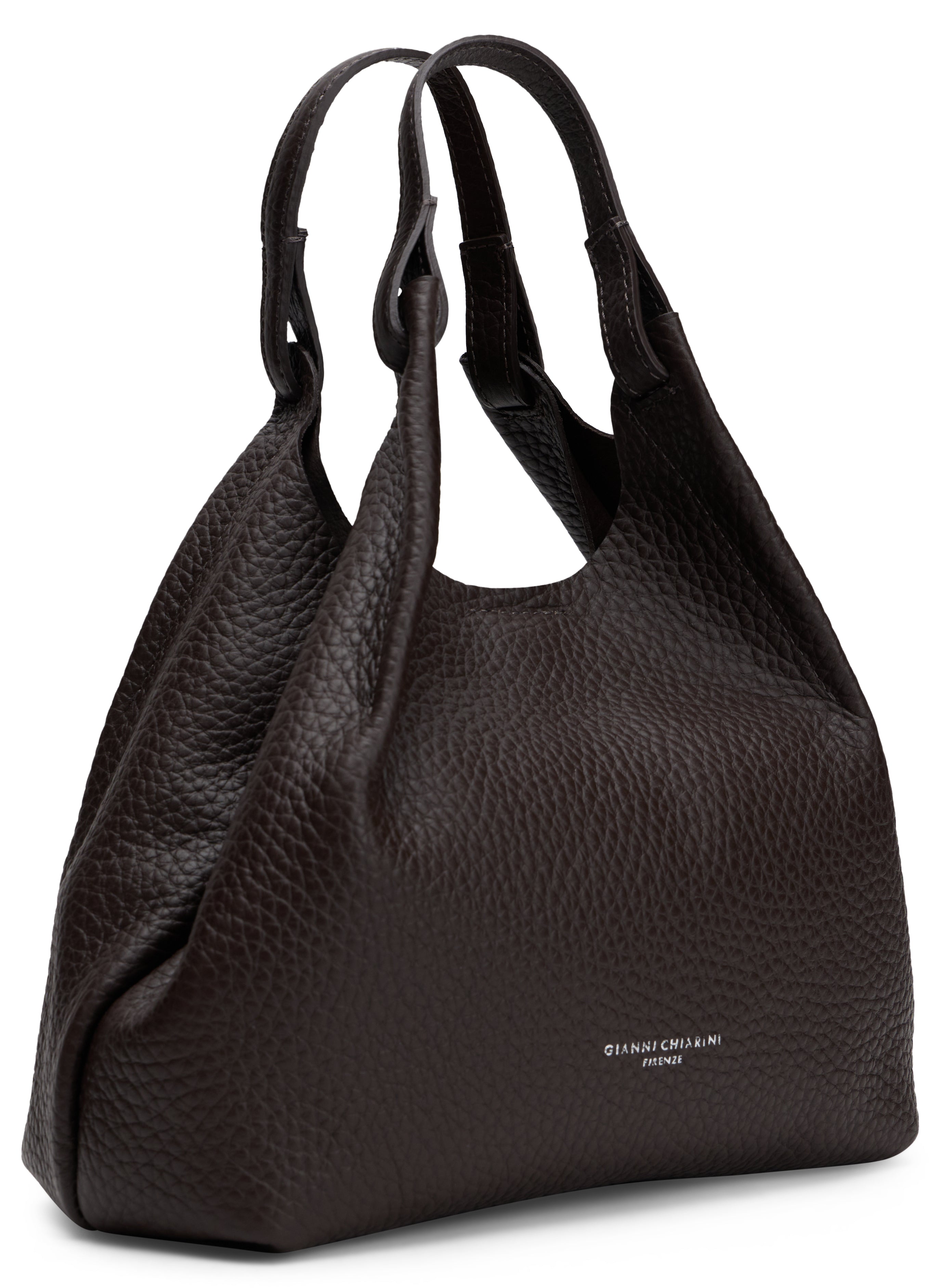 Gianni Chiarini Pebbled Calfskin Hobo Bag — Black, view 3