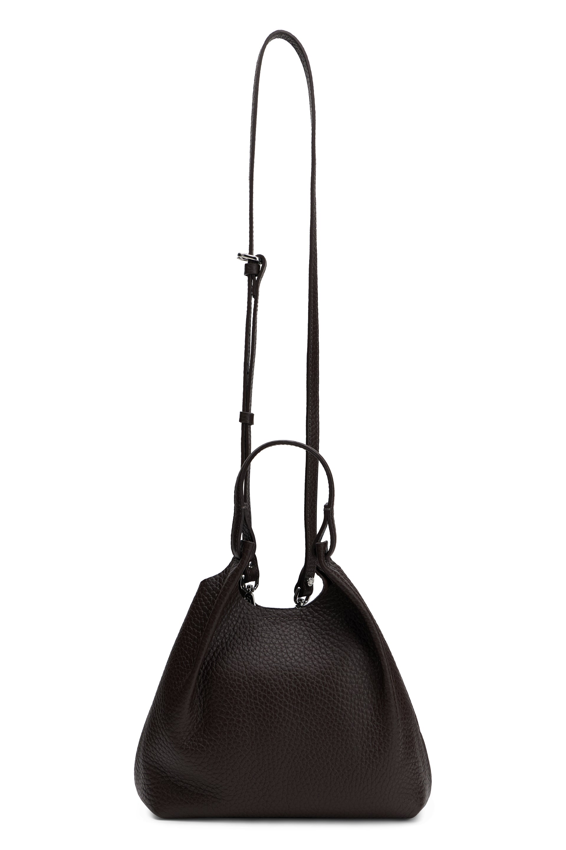 Gianni Chiarini Pebbled Calfskin Hobo Bag — Black, view 4