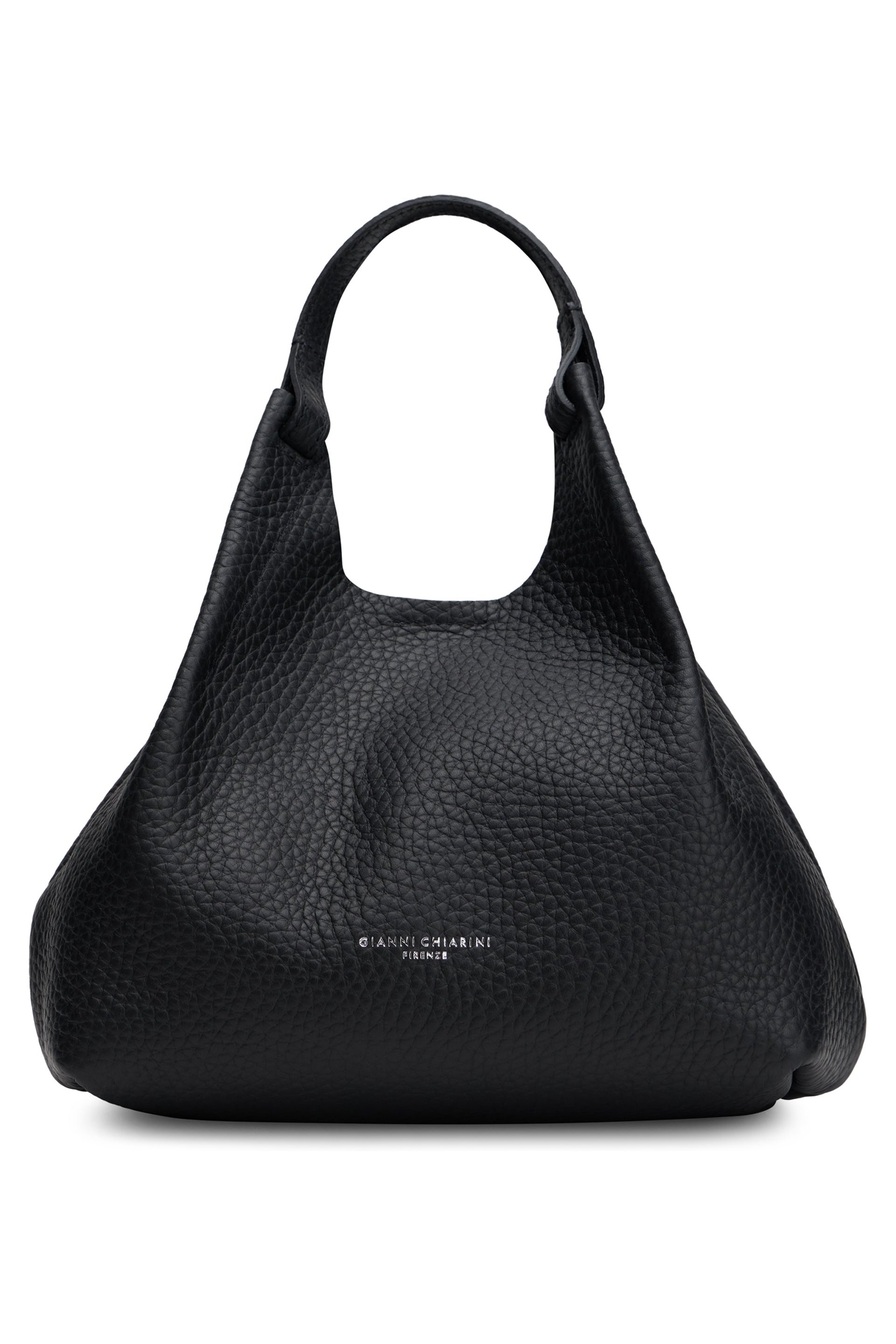 Gianni Chiarini Pebbled Calfskin Hobo Bag — Black by Gianni Chiarini
