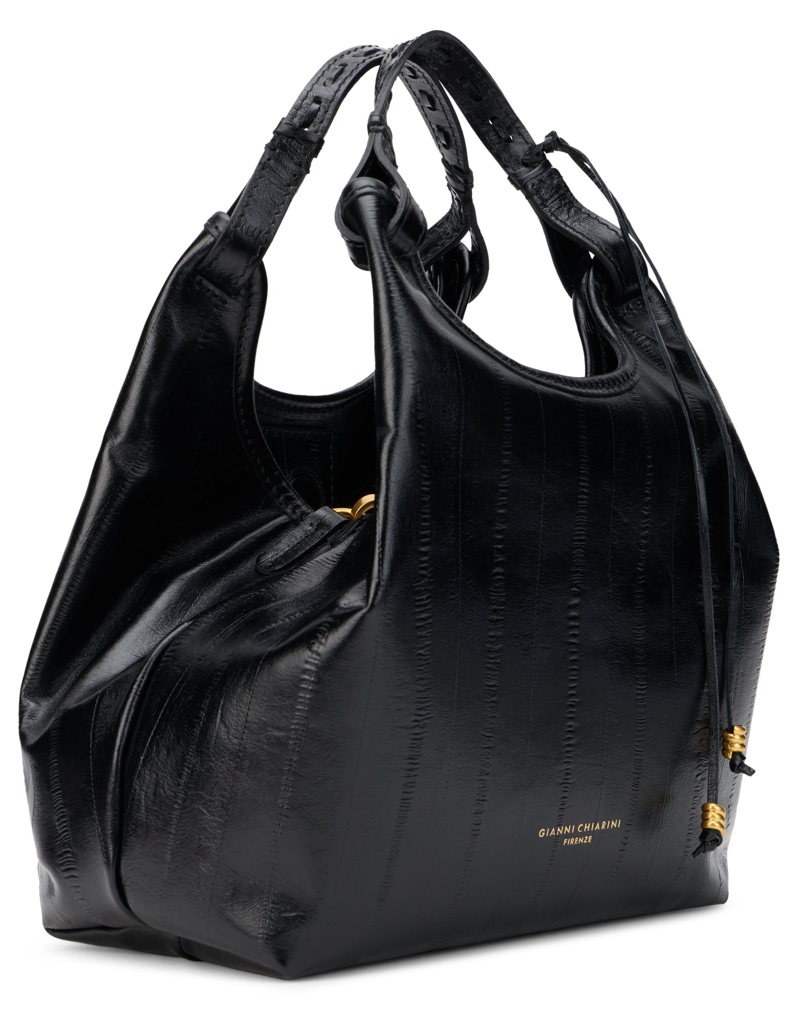 Gianni Chiarini Quilted Calfskin Shoulder Bag — Black, view 3
