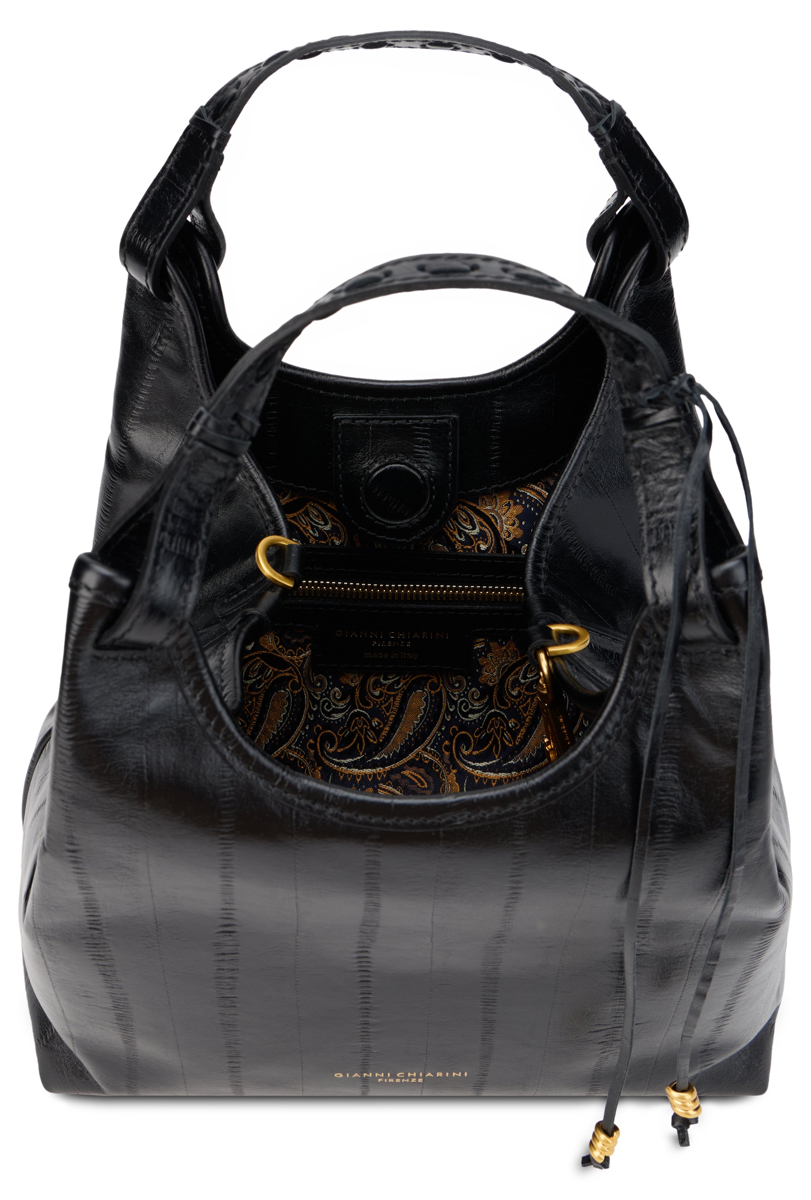 Gianni Chiarini Quilted Calfskin Shoulder Bag — Black, view 5