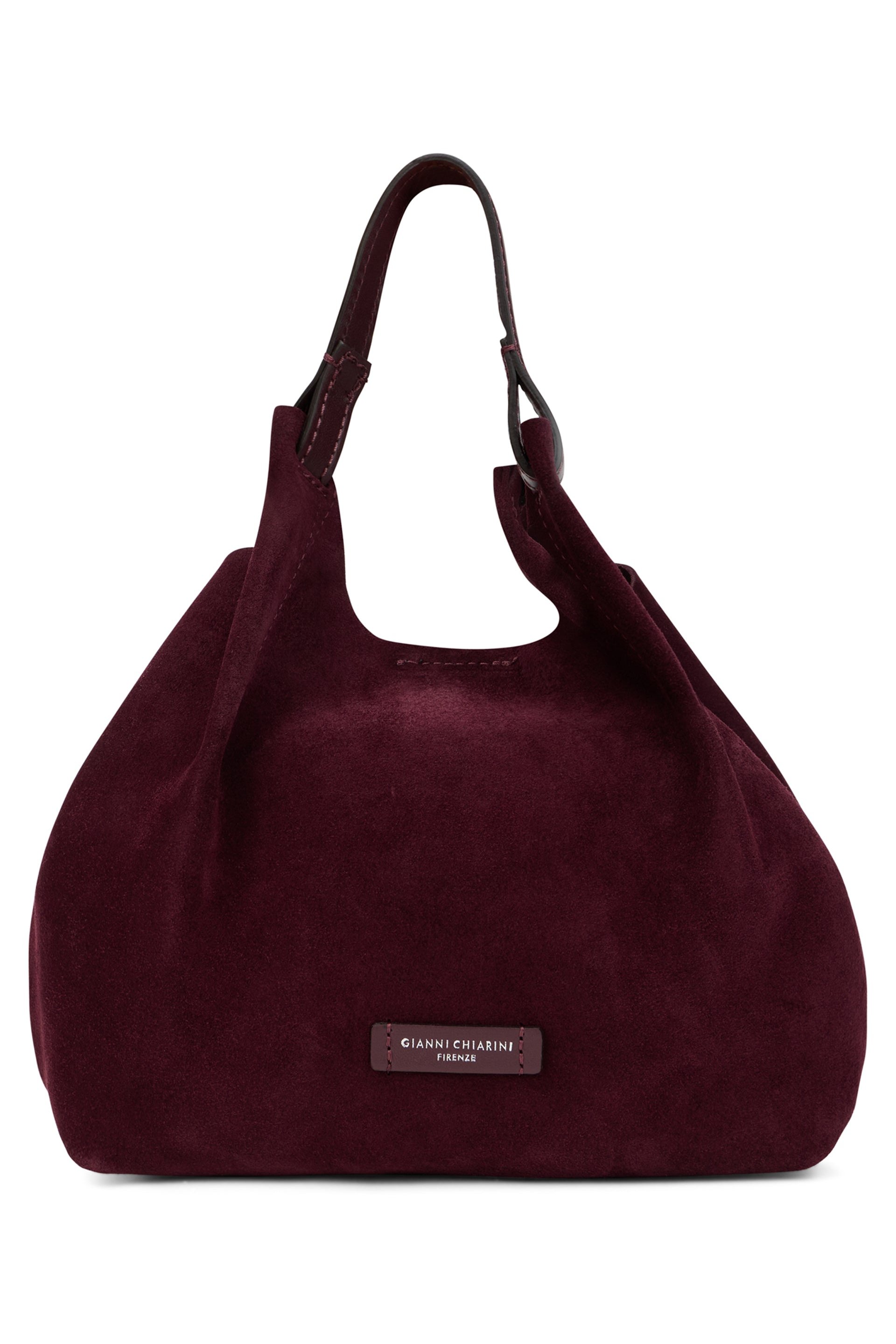 Gianni Chiarini Suede Shoulder Bag — Burgundy by Gianni Chiarini
