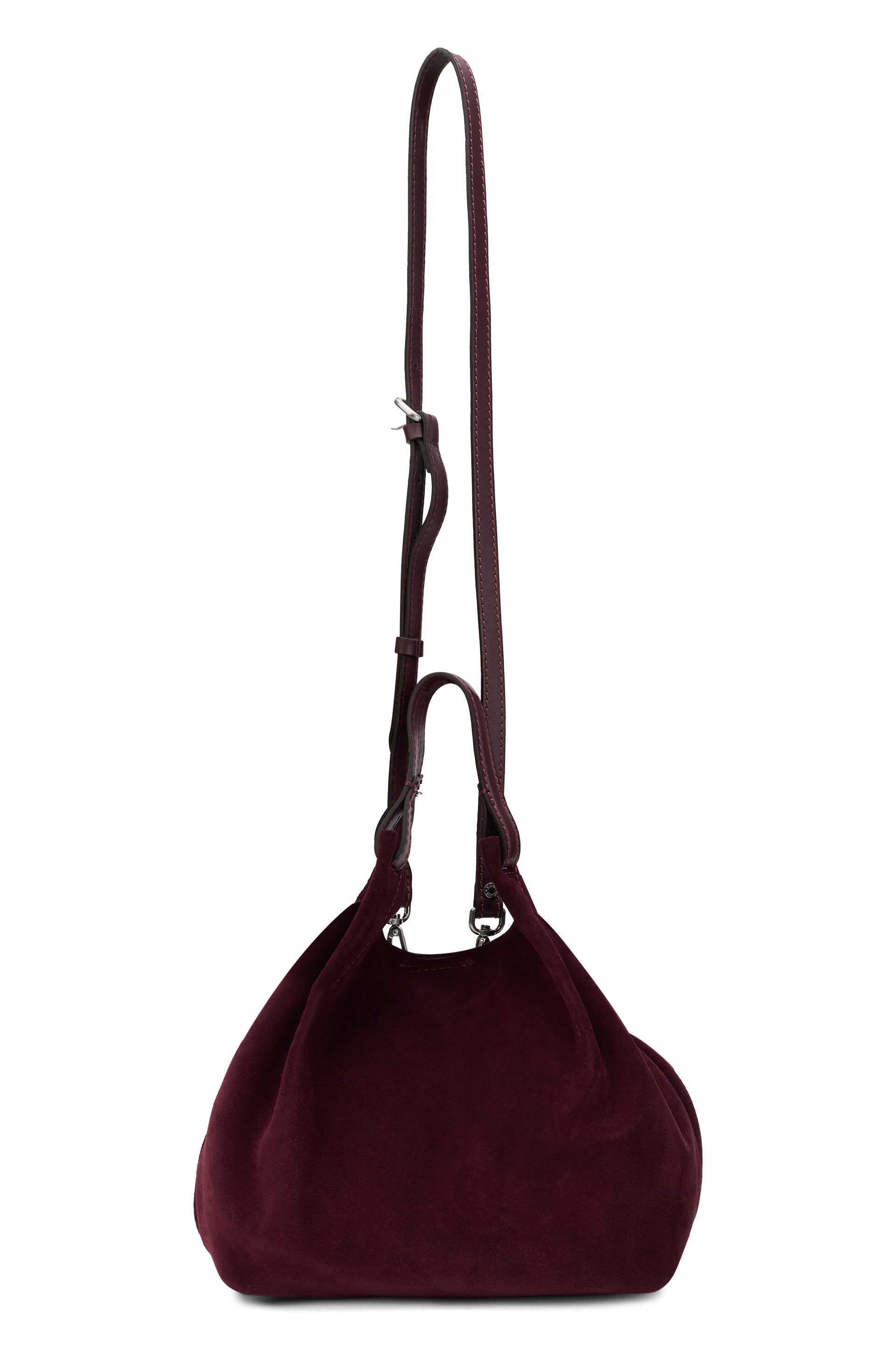 Gianni Chiarini Suede Shoulder Bag — Burgundy, view 4