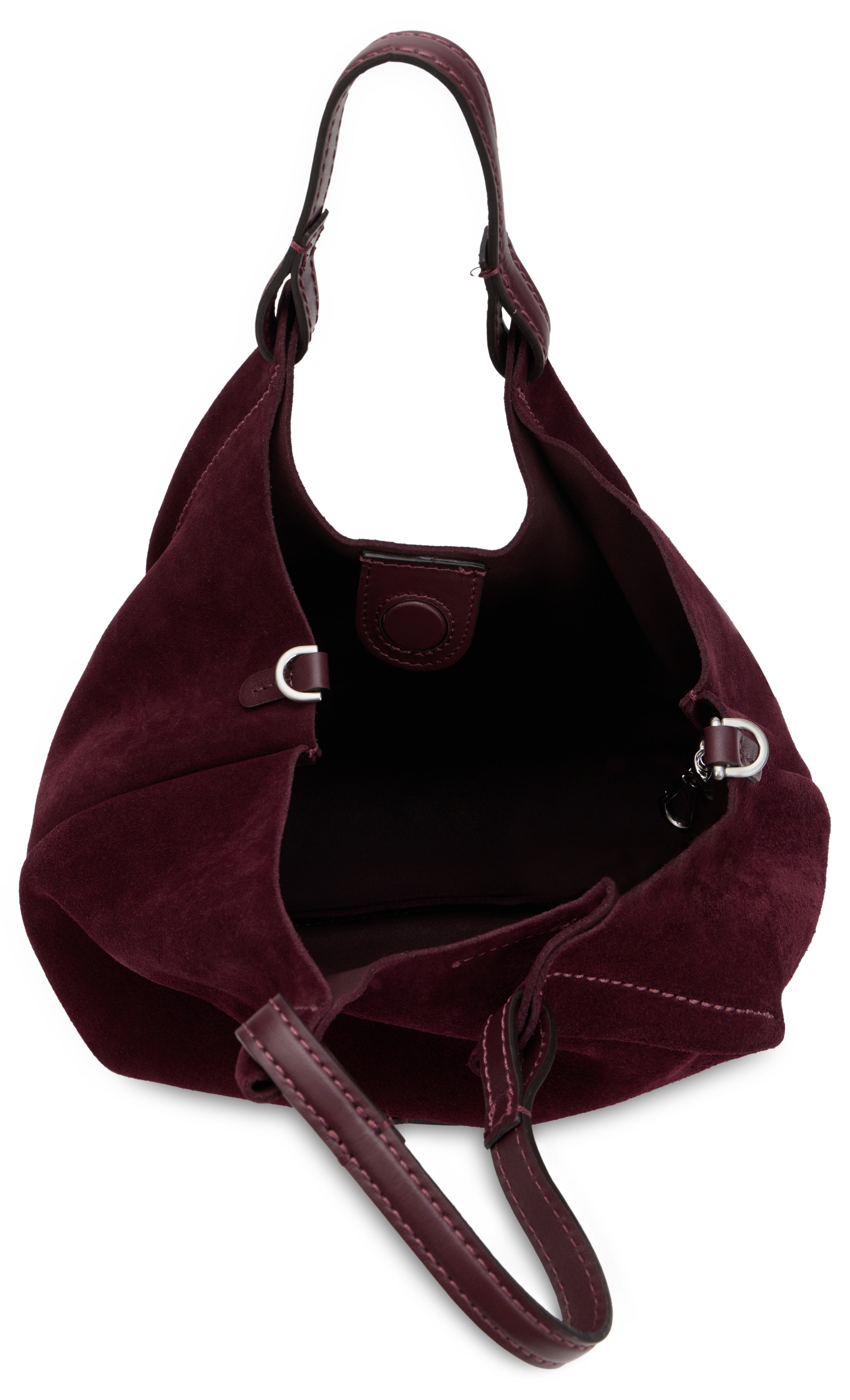Gianni Chiarini Suede Shoulder Bag — Burgundy, view 5