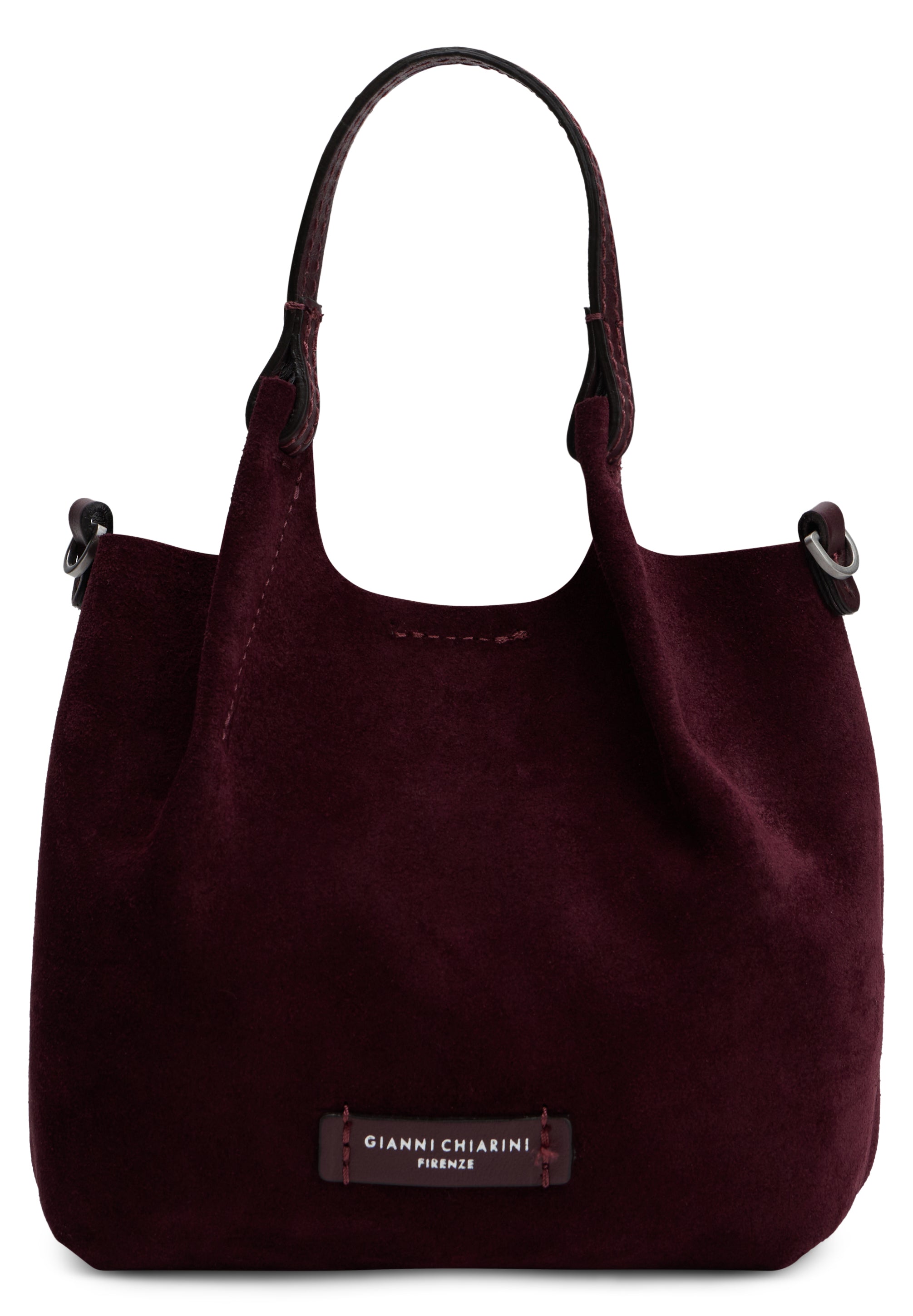 Gianni Chiarini Calfskin Shoulder Bag — Burgundy, view 2