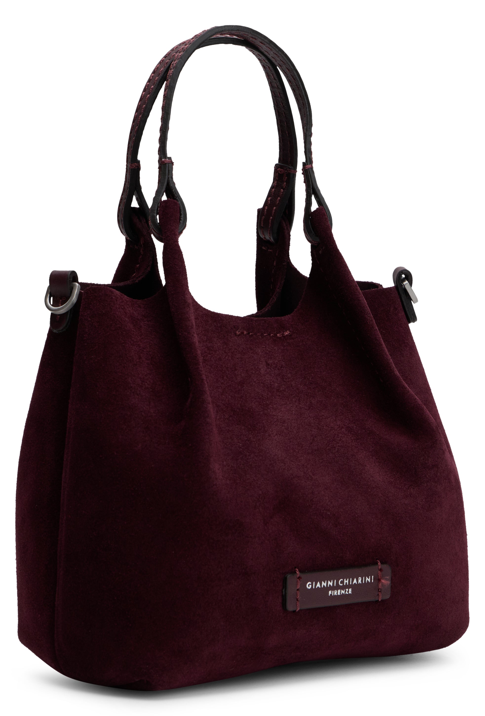 Gianni Chiarini Calfskin Shoulder Bag — Burgundy, view 3