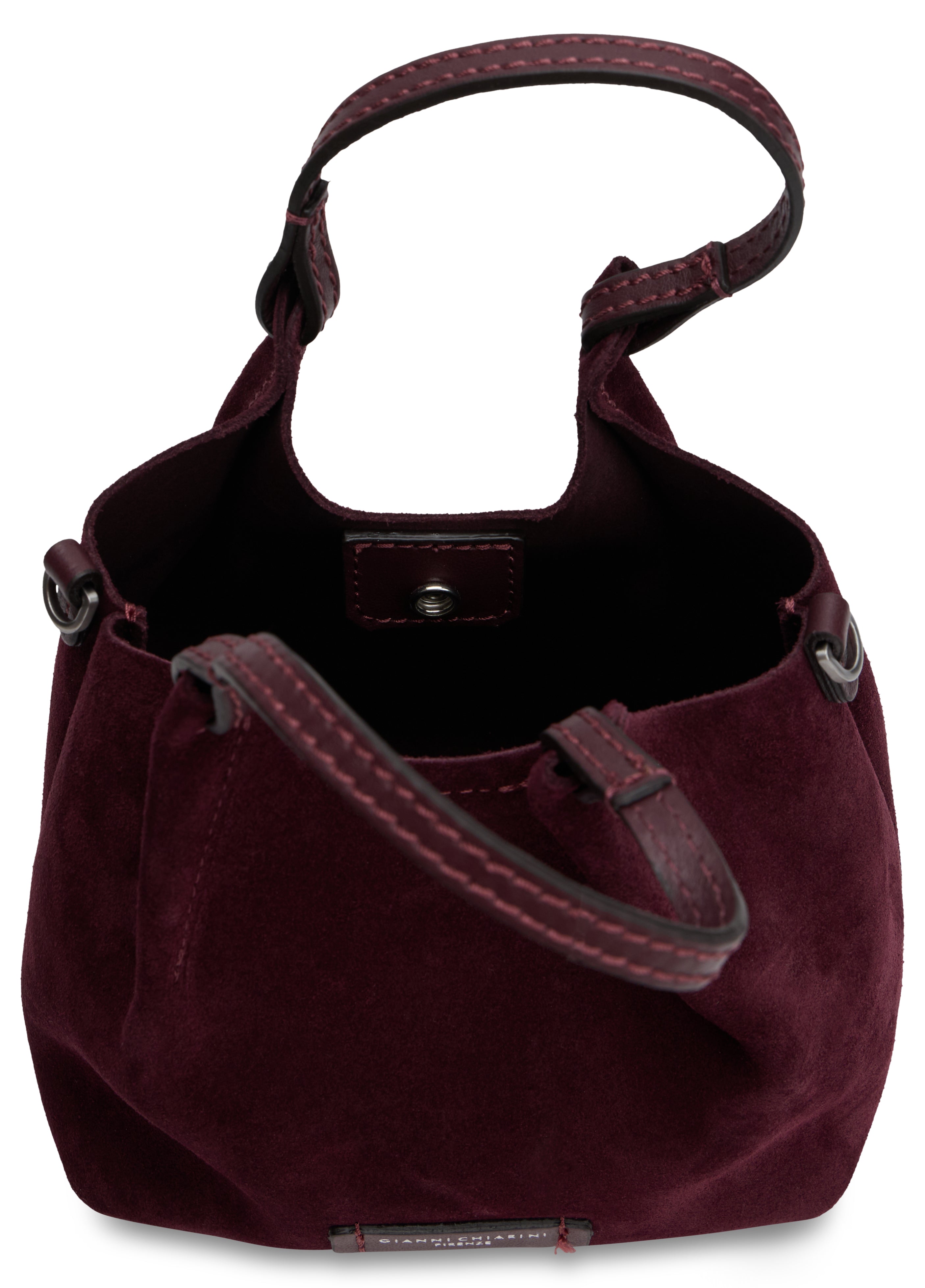 Gianni Chiarini Calfskin Shoulder Bag — Burgundy, view 5