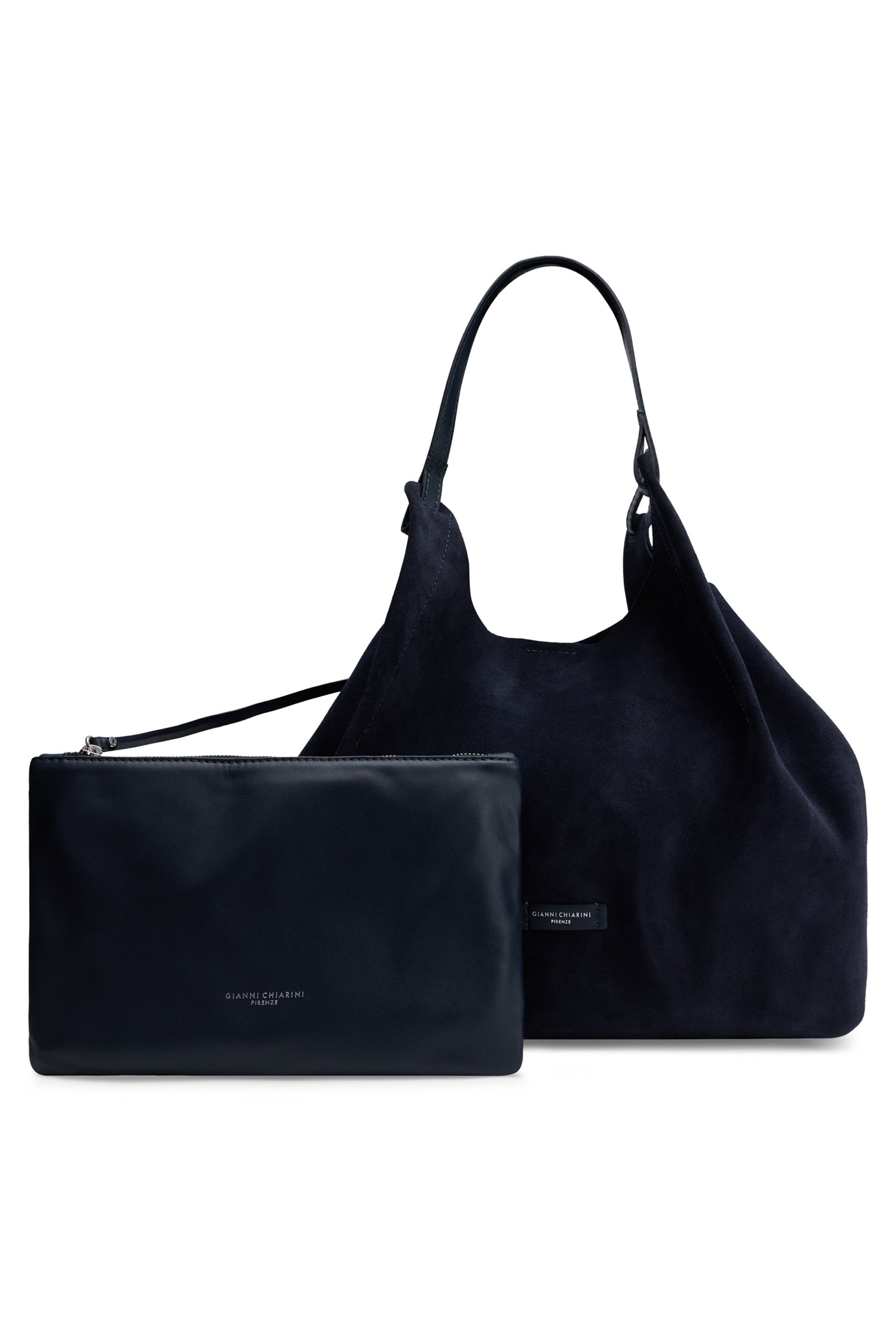 Gianni Chiarini Calfskin Shoulder Bag — Navy by Gianni Chiarini