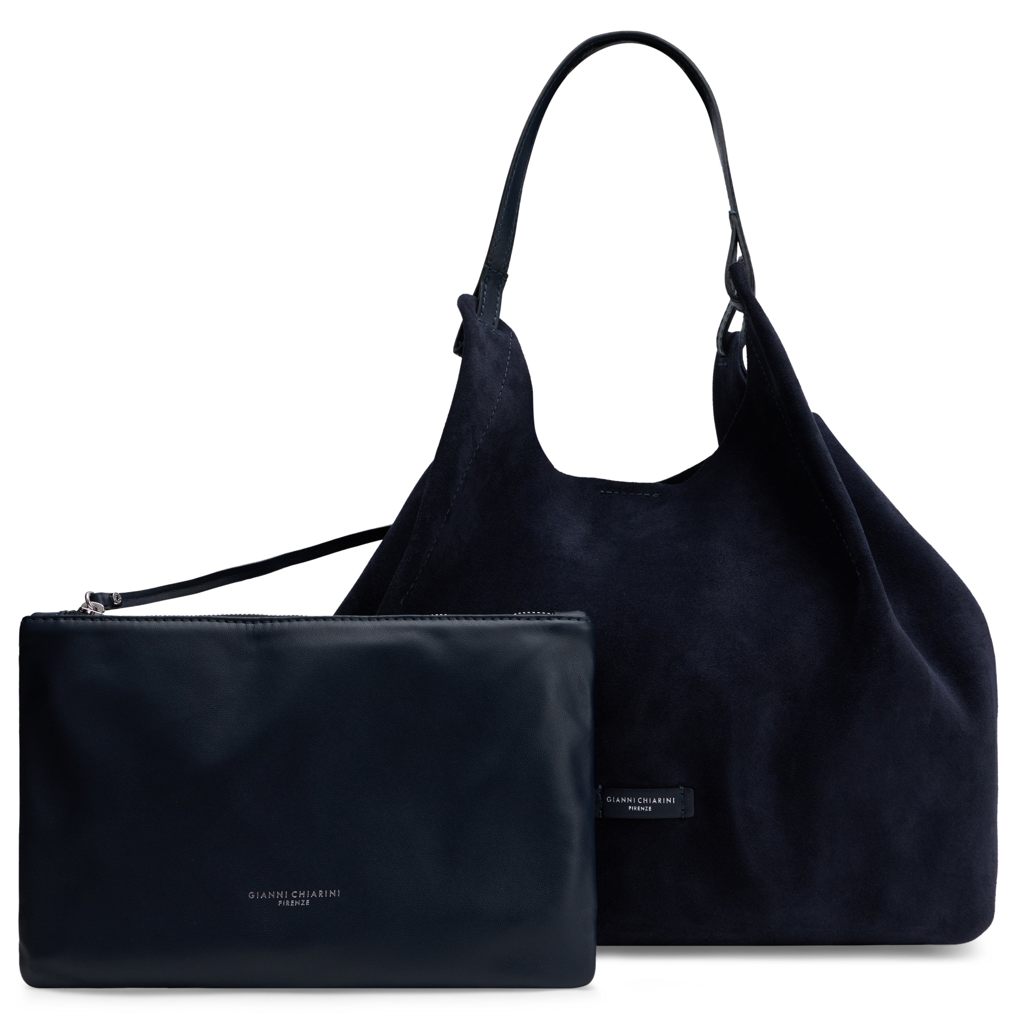 Gianni Chiarini Calfskin Shoulder Bag — Navy, view 2
