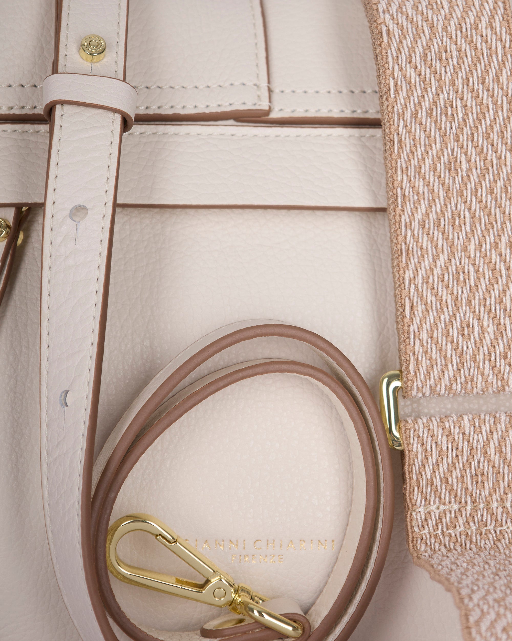 Gianni Chiarini Helena Round Shoulder Bag — White, view 3
