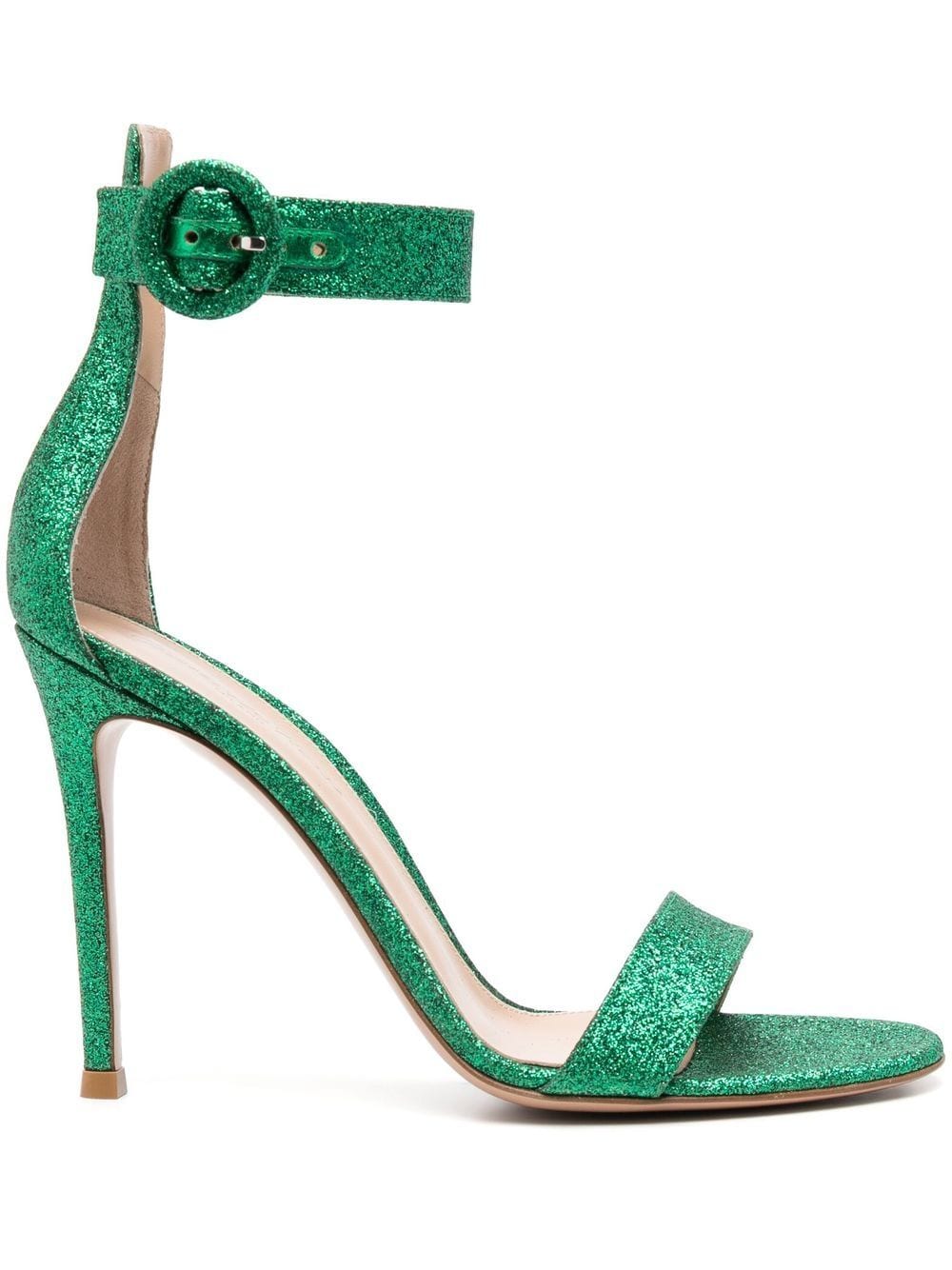 Gianvito Rossi Portofino 105 Heel Sandal — Green by Gianvito Rossi