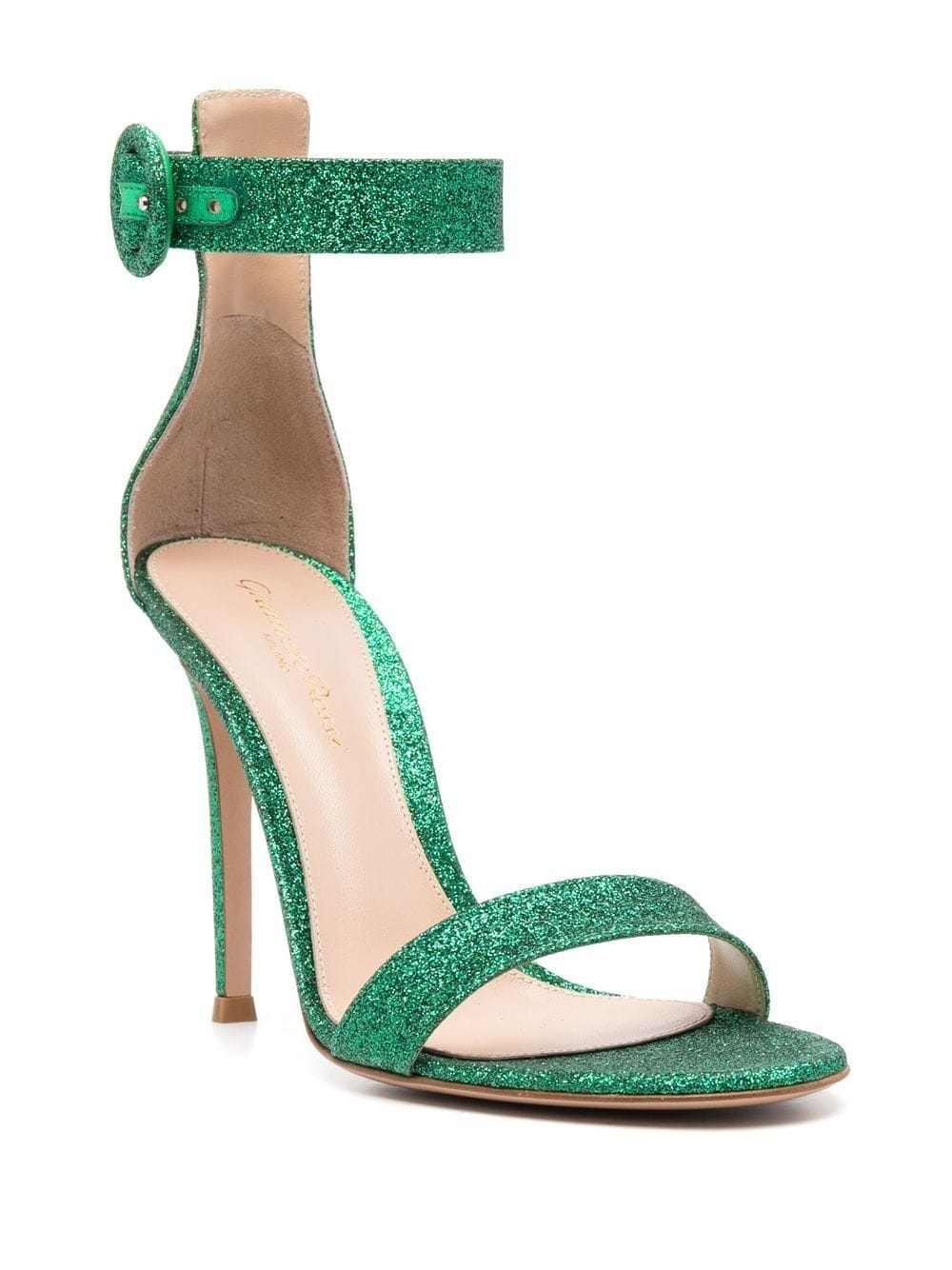 Gianvito Rossi Portofino 105 Heel Sandal — Green, view 3