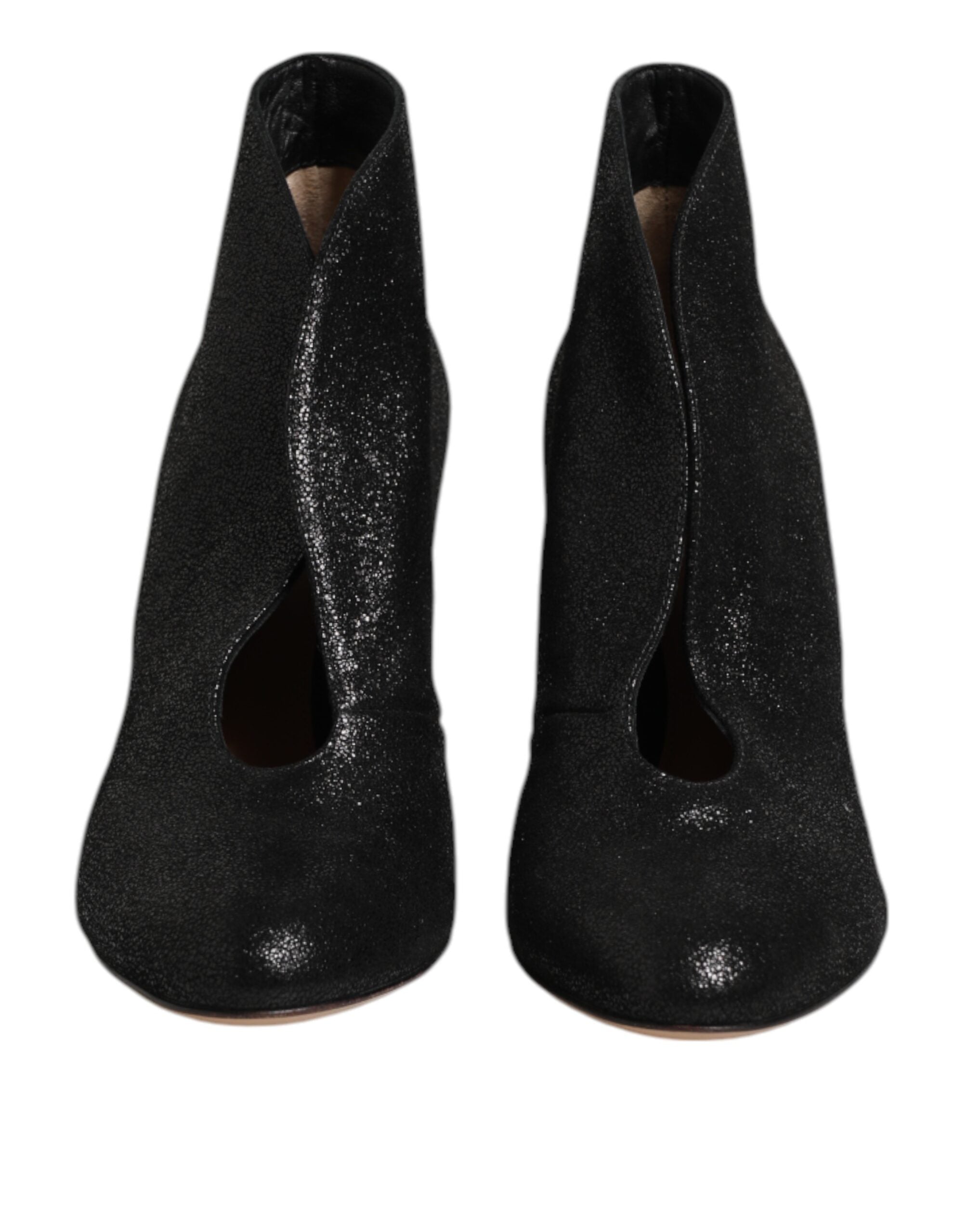 Gianvito Rossi Metallic Leather Stiletto Pump — Black by Gianvito Rossi
