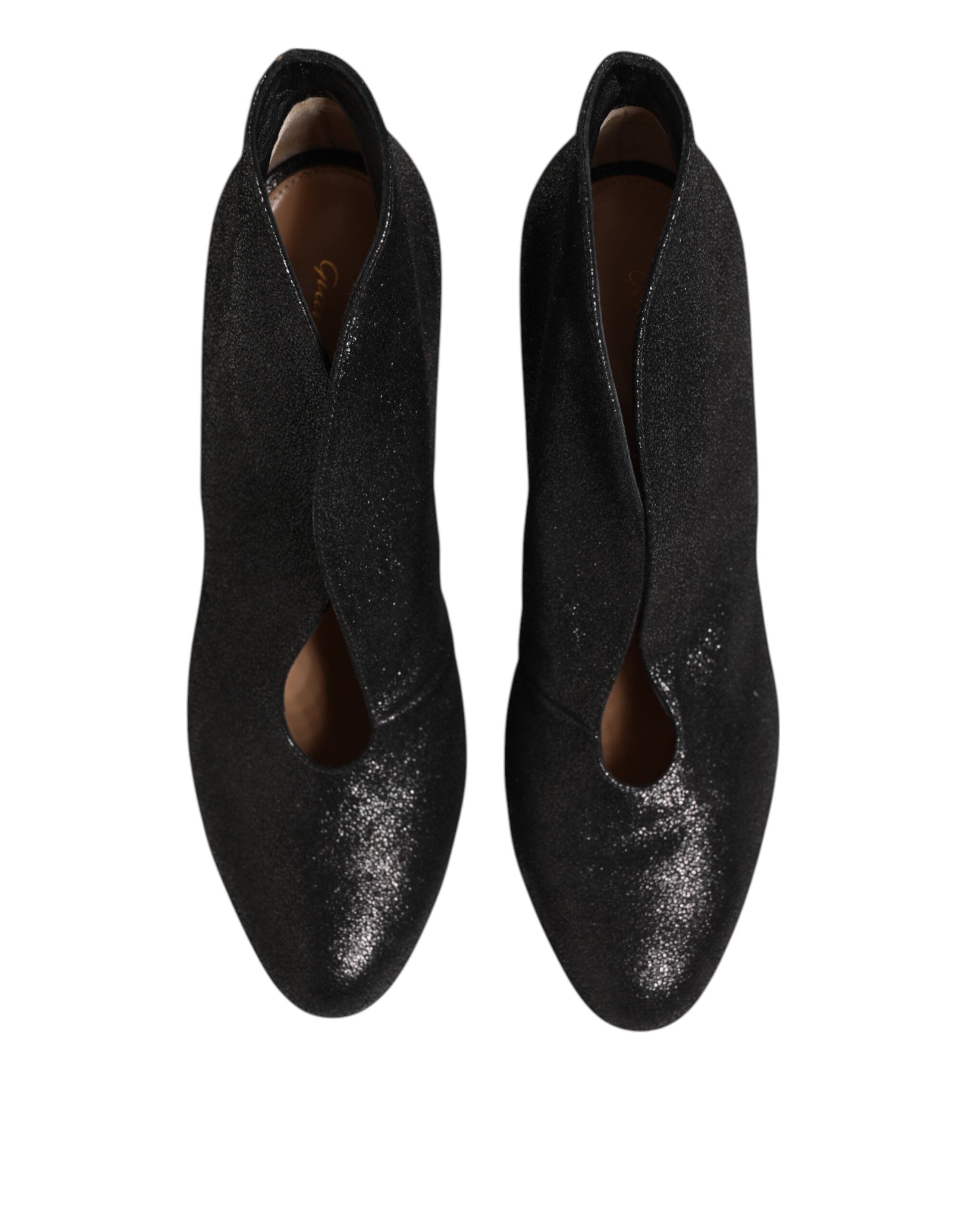 Gianvito Rossi Metallic Leather Stiletto Pump — Black, view 2