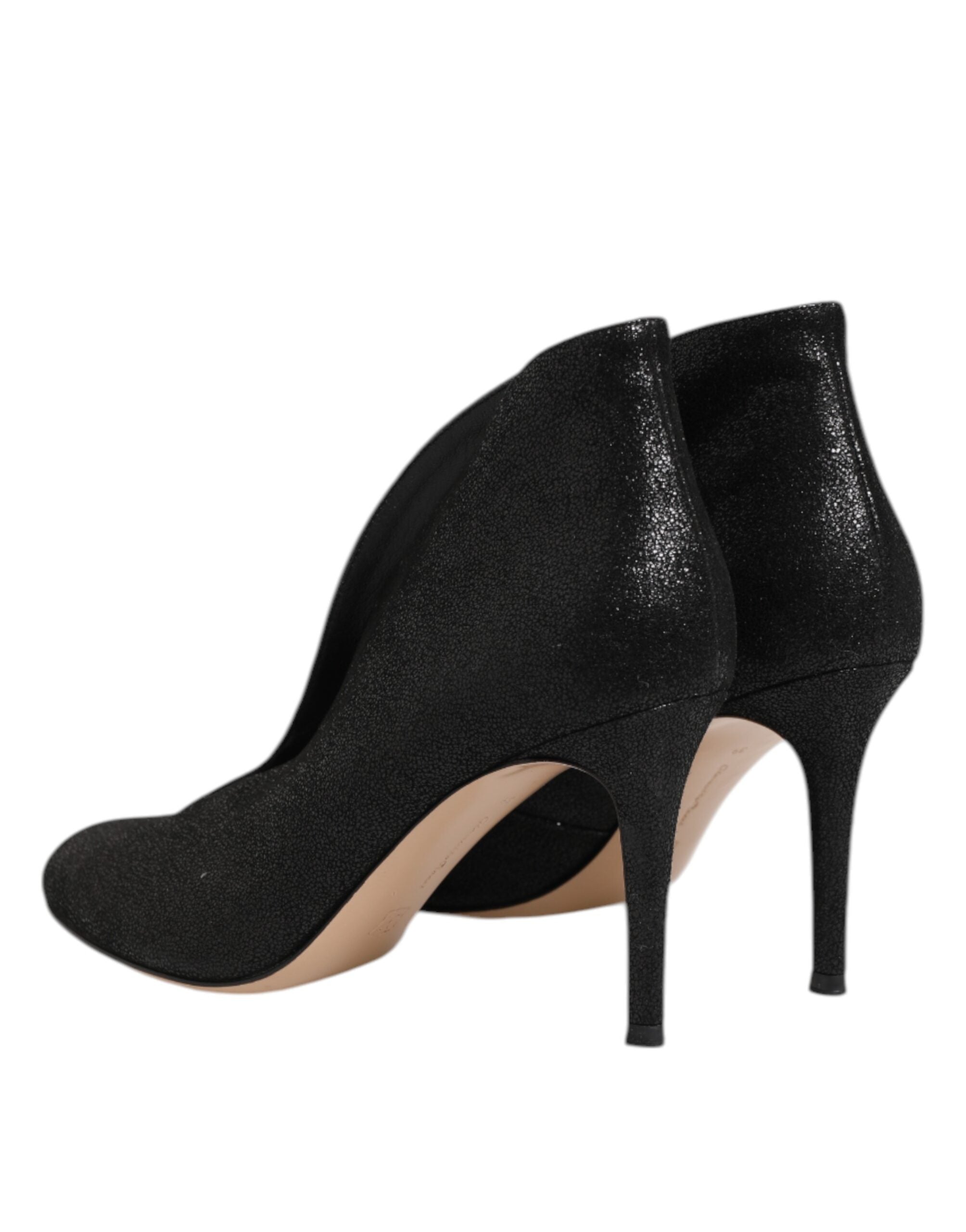 Gianvito Rossi Metallic Leather Stiletto Pump — Black, view 4