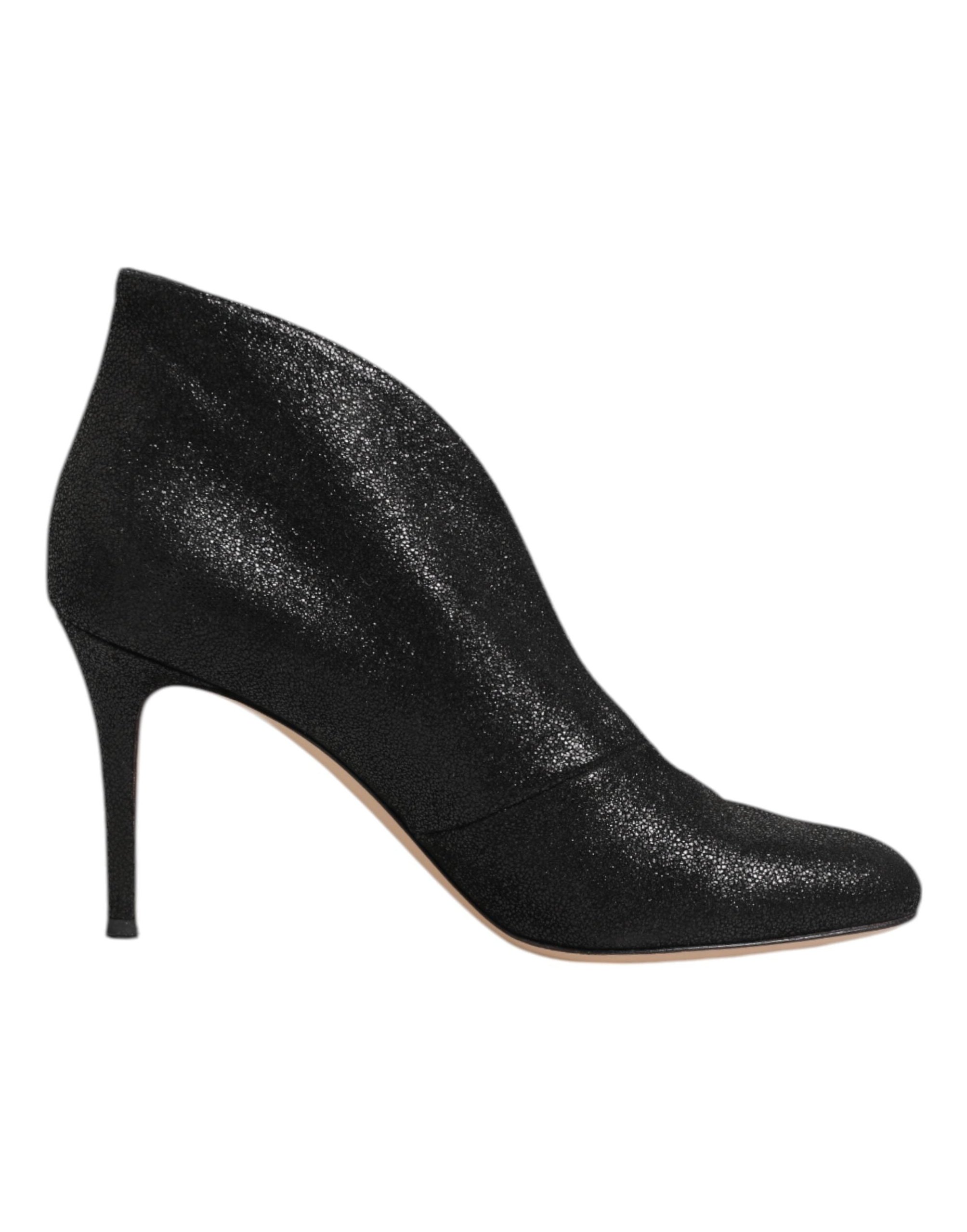Gianvito Rossi Metallic Leather Stiletto Pump — Black, view 6