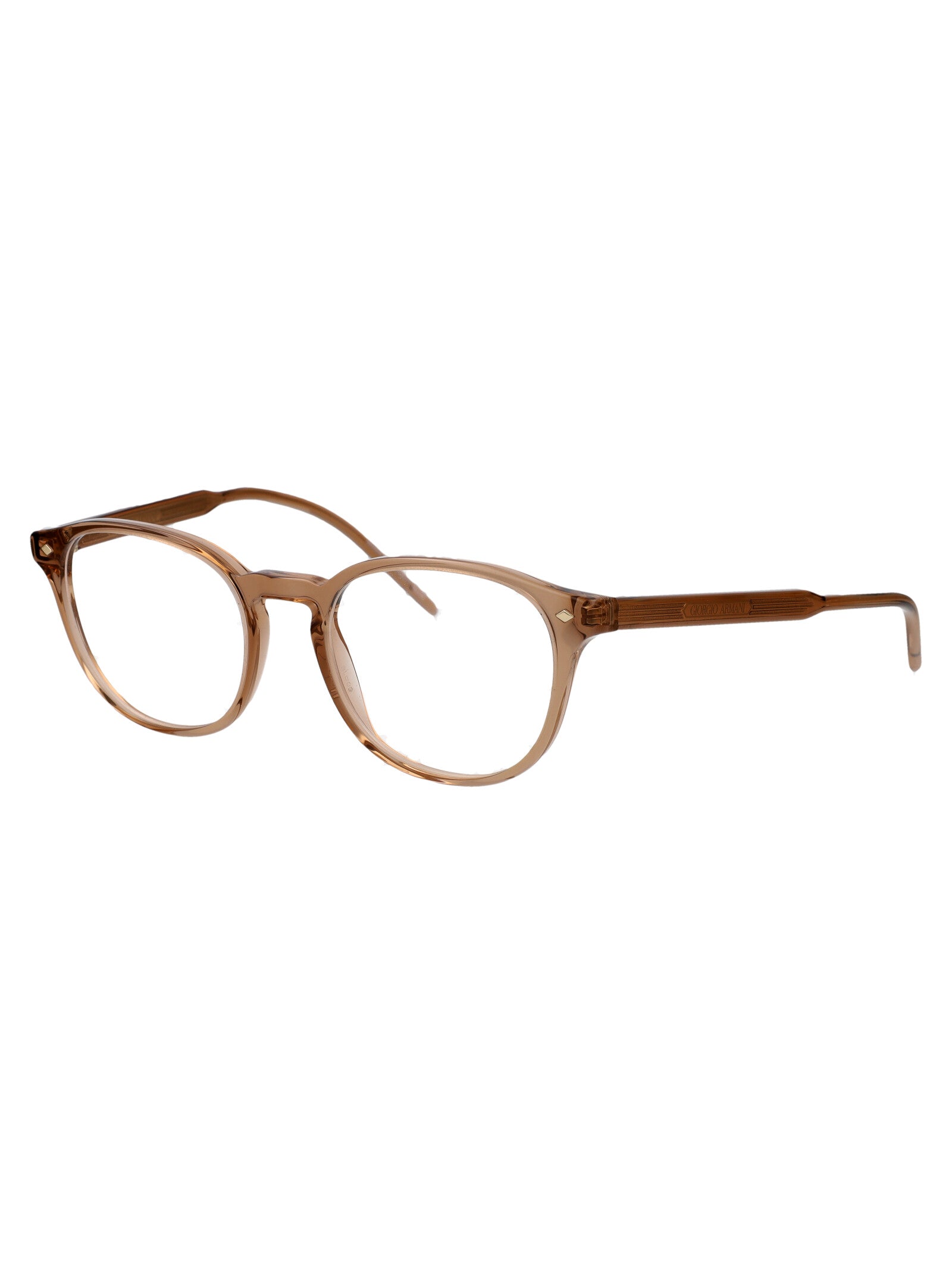 Giorgio Armani 0AR7259 Transparent Acetate Eyeglasses — Brown, view 2