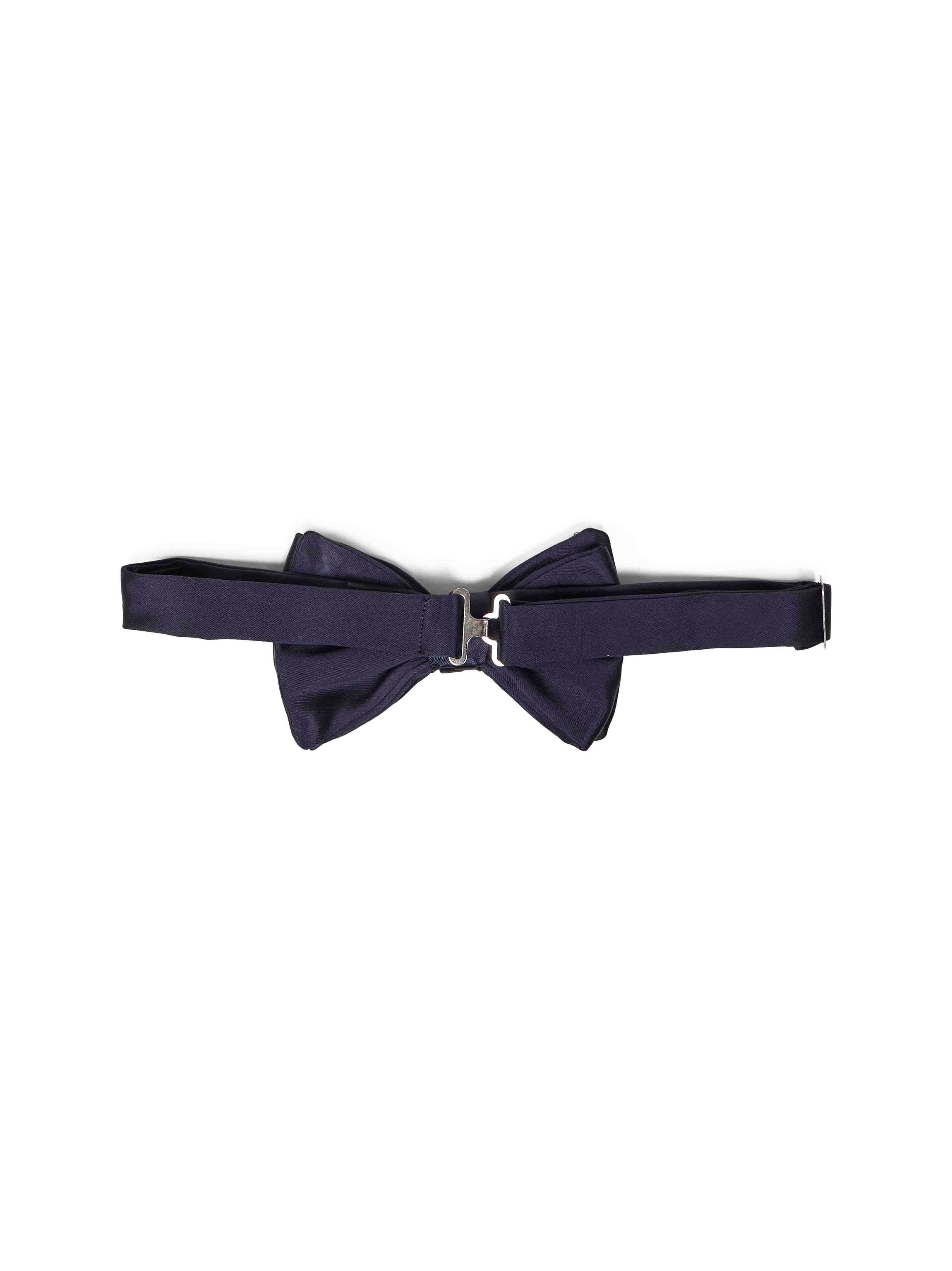 Giorgio Armani Silk Pre-Tied Bow Tie — Navy, view 2
