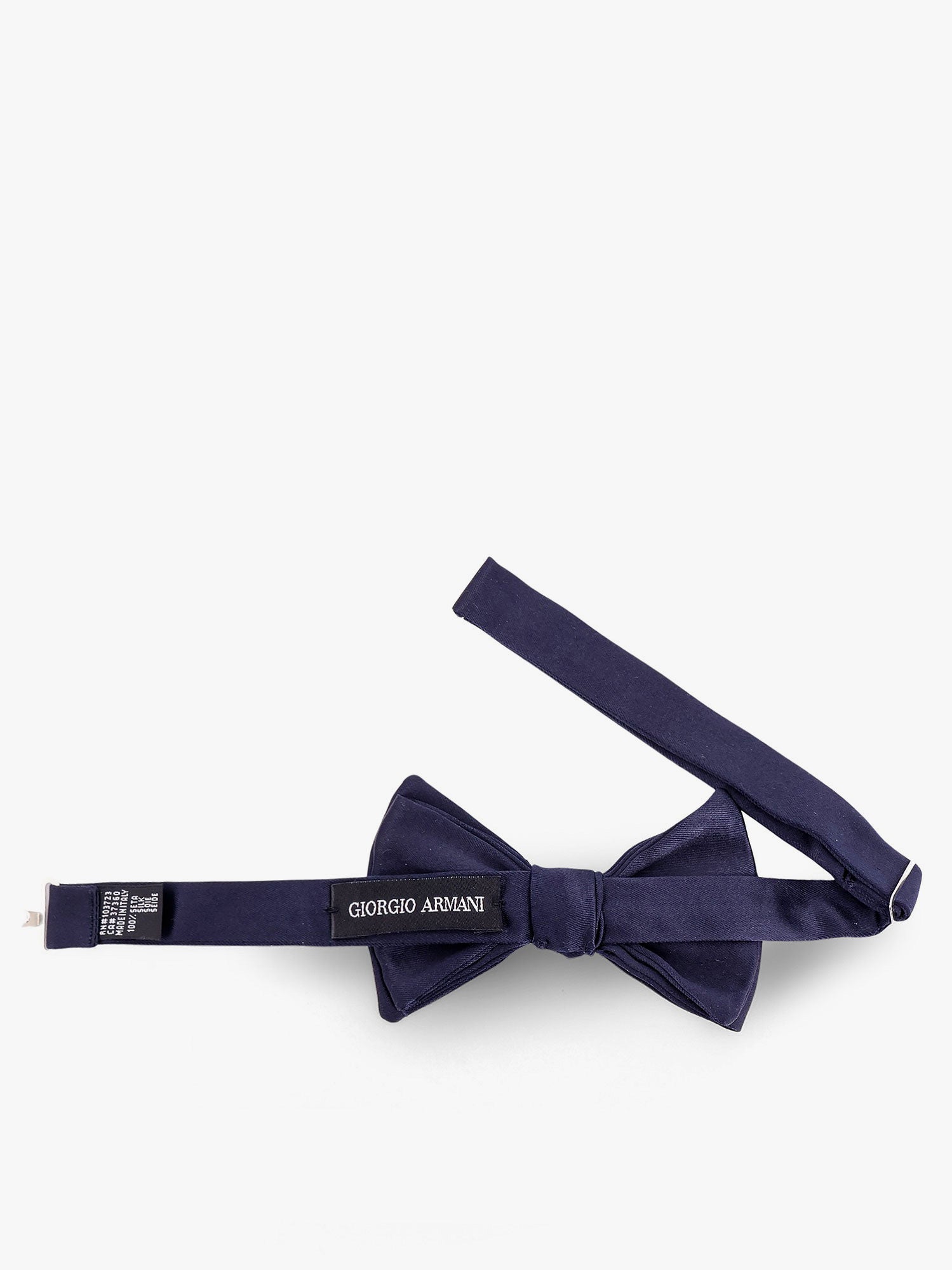 Giorgio Armani Silk Bow Tie — Navy, view 3