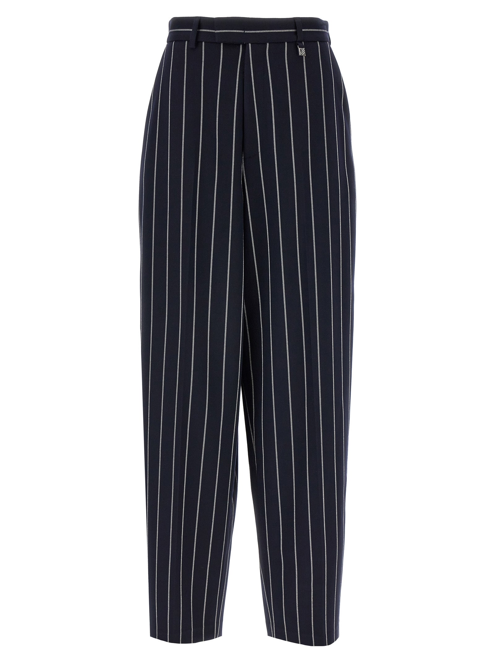 Giuseppe Di Morabito Pinstriped Polyester Trousers — Navy by Giuseppe Di Morabito