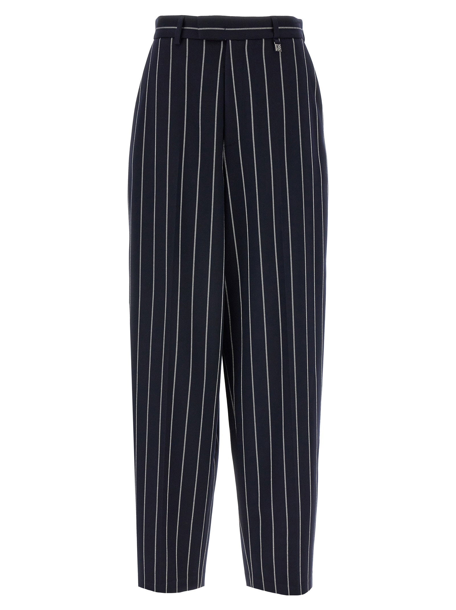 Giuseppe Di Morabito Pinstriped Viscose Blend Trousers — Navy by Giuseppe Di Morabito