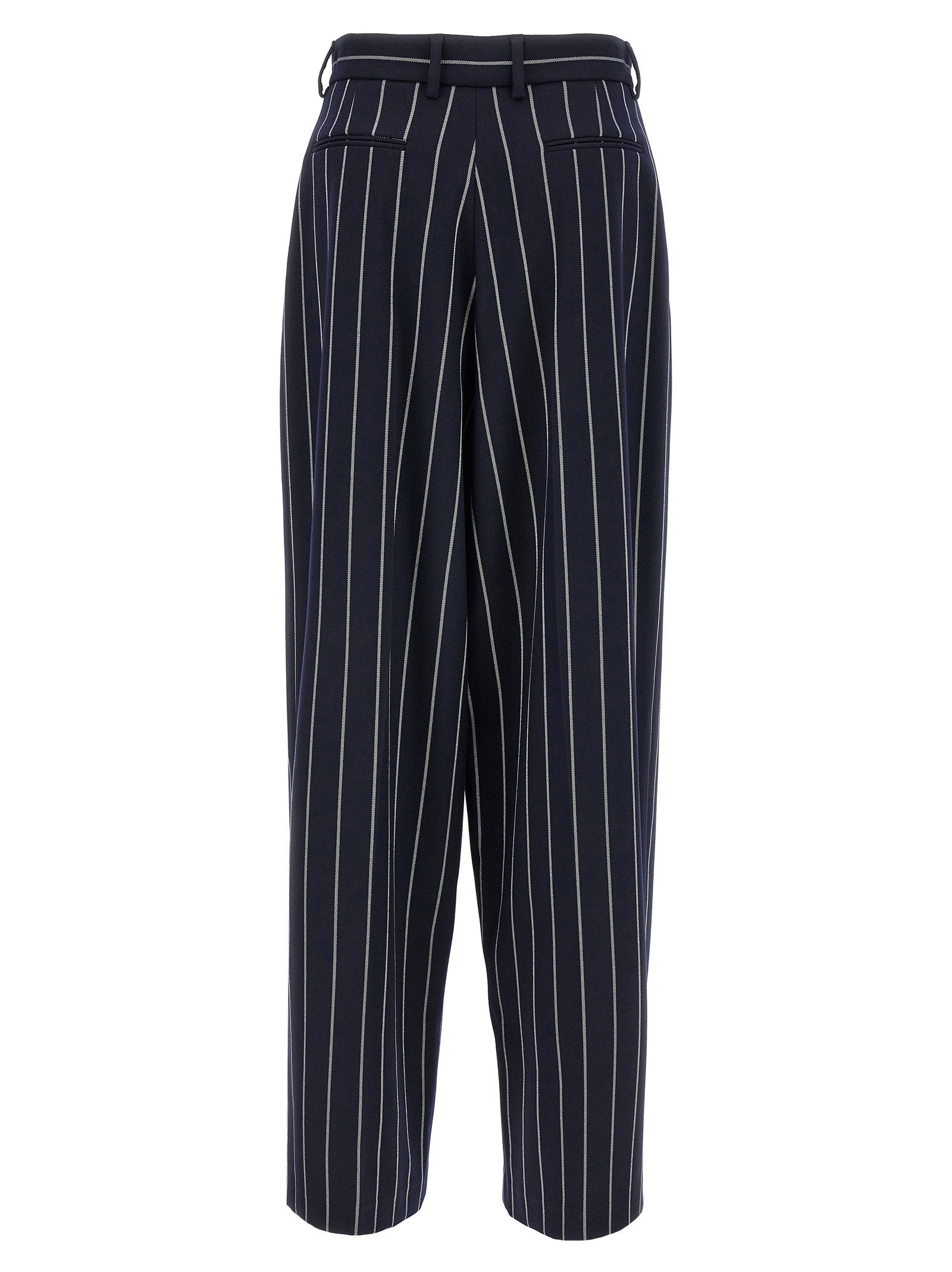 Giuseppe Di Morabito Pinstriped Viscose Blend Trousers — Navy, view 2