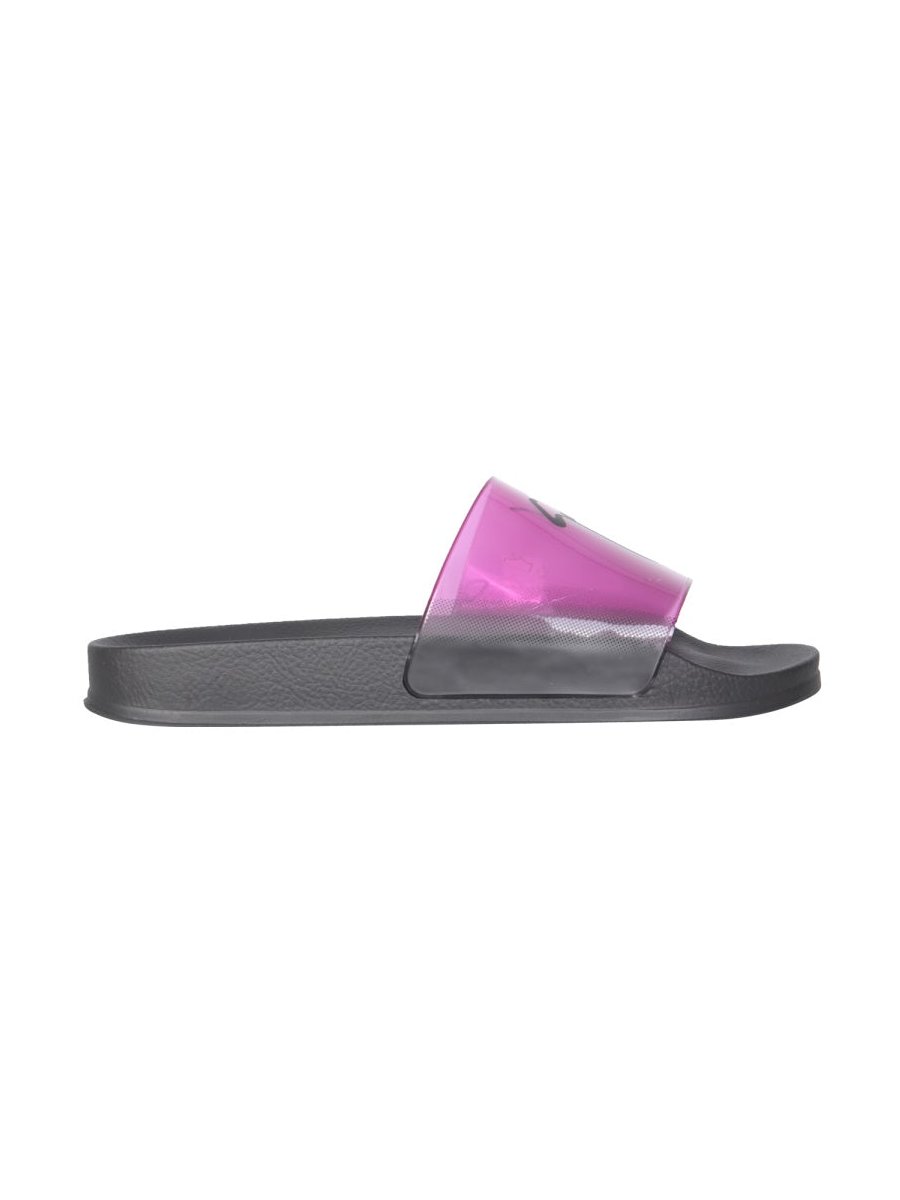 Giuseppe Zanotti Logo PVC Slide Sandals — Pink, view 3