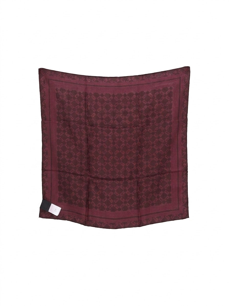 Givenchy Silk Monogram Pocket Square — Burgundy, view 2