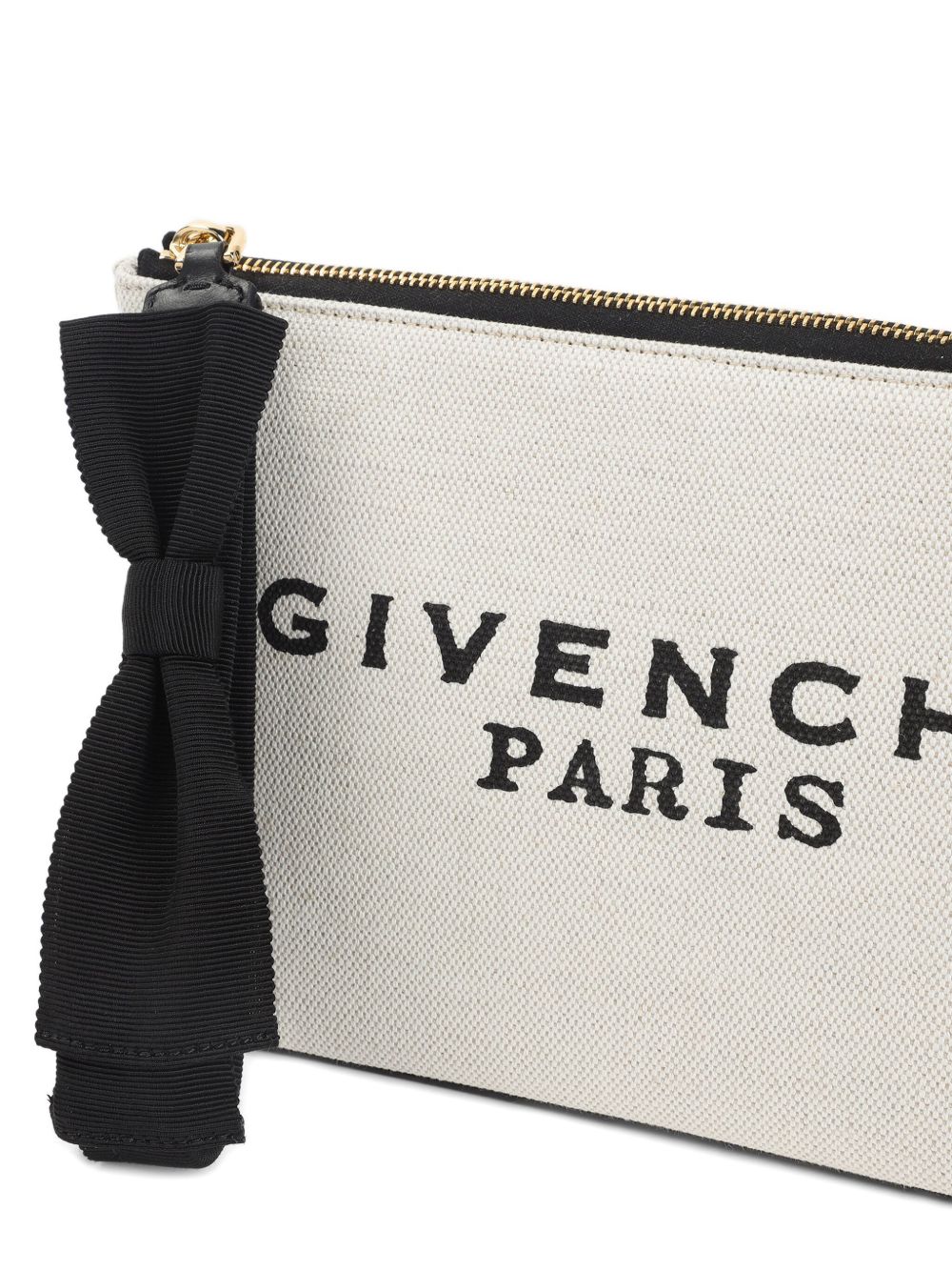 Givenchy Canvas with Bow Detail Pouch — Beige, view 3