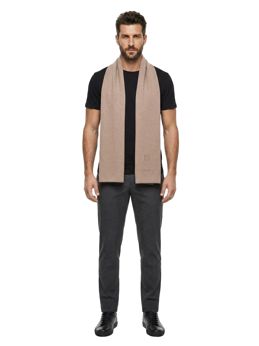 Givenchy Wool-Silk Blend Scarf — Beige, view 3