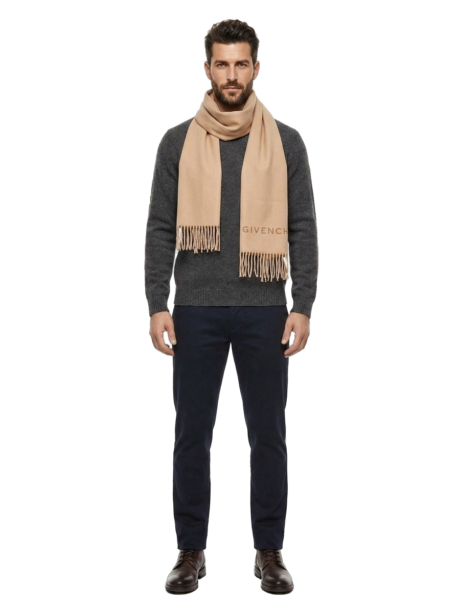 Givenchy Virgin Wool Scarf — Beige, view 3