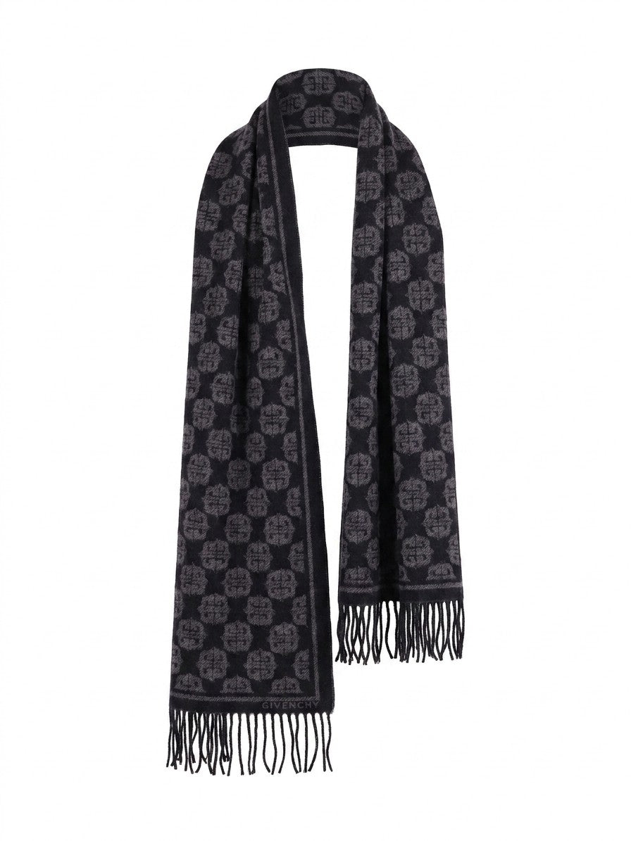 Givenchy Logo-Jacquard Wool Scarf — Black by Givenchy