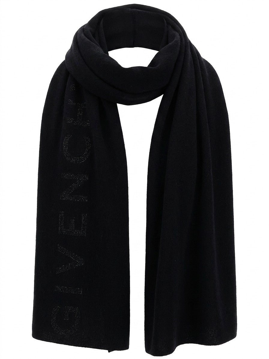 Givenchy Wool & Cashmere Blend Scarf — Black, view 2