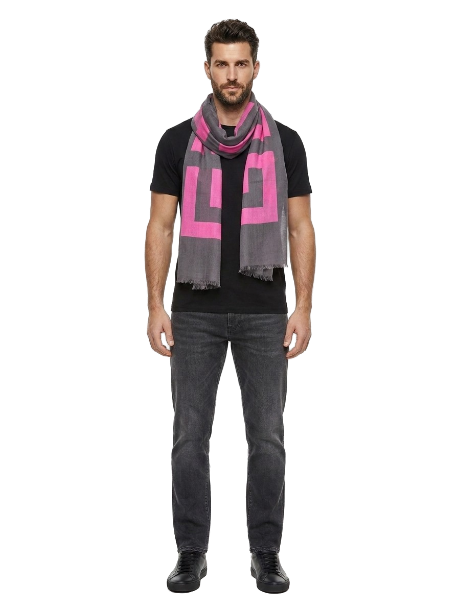 Givenchy Bicolor Modal Square Scarf — Gray, view 3