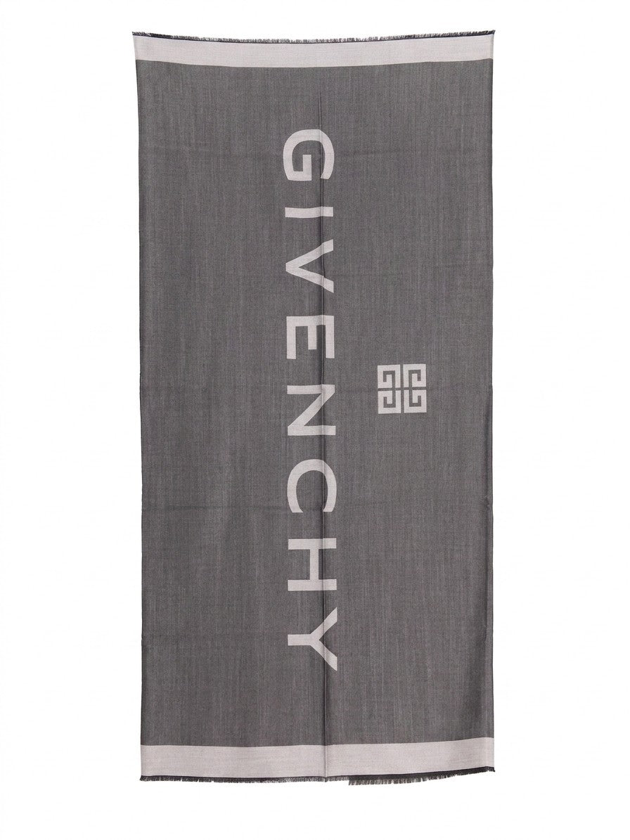 Givenchy Silk and Wool Blend Scarf — Gray by Givenchy