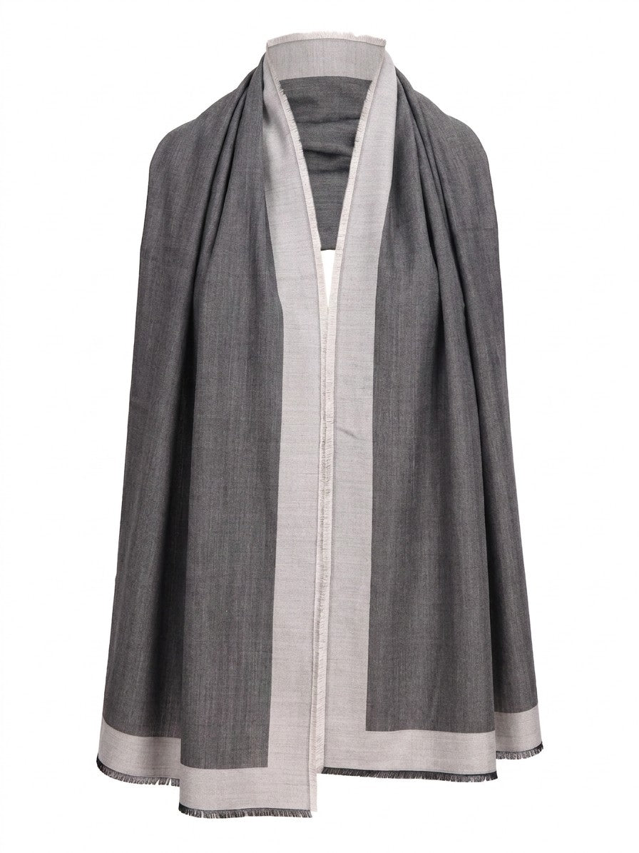 Givenchy Silk and Wool Blend Scarf — Gray, view 2
