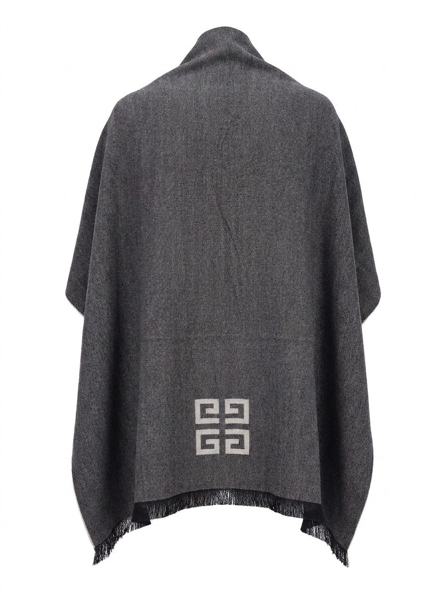 Givenchy Wool Blend Logo Scarf — Gray, view 2
