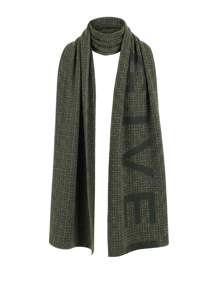 Givenchy Monogram Wool Scarf — Green by Givenchy