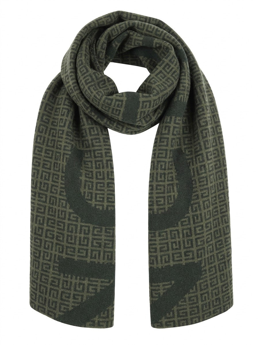 Givenchy Monogram Wool Scarf — Green, view 2