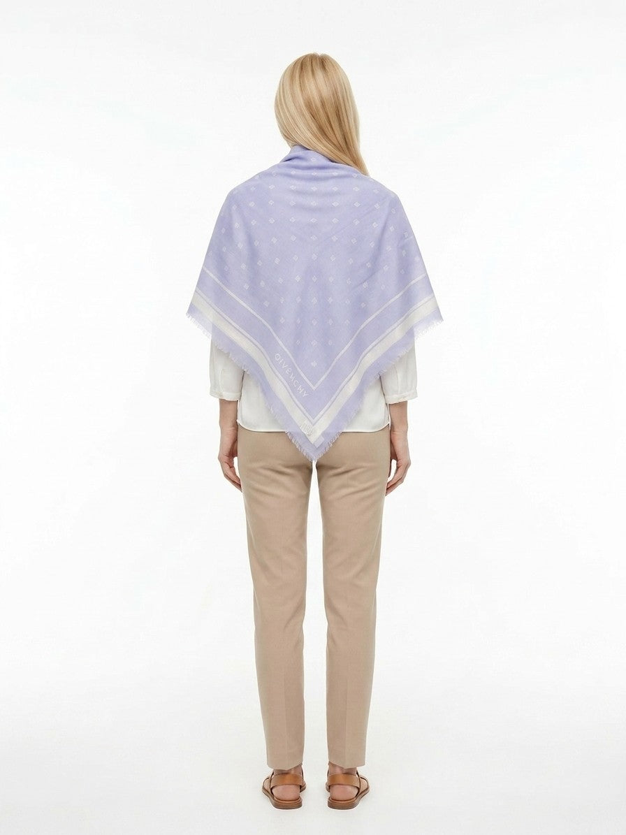 Givenchy Bicolor Wool-Silk Scarf — Purple, view 4