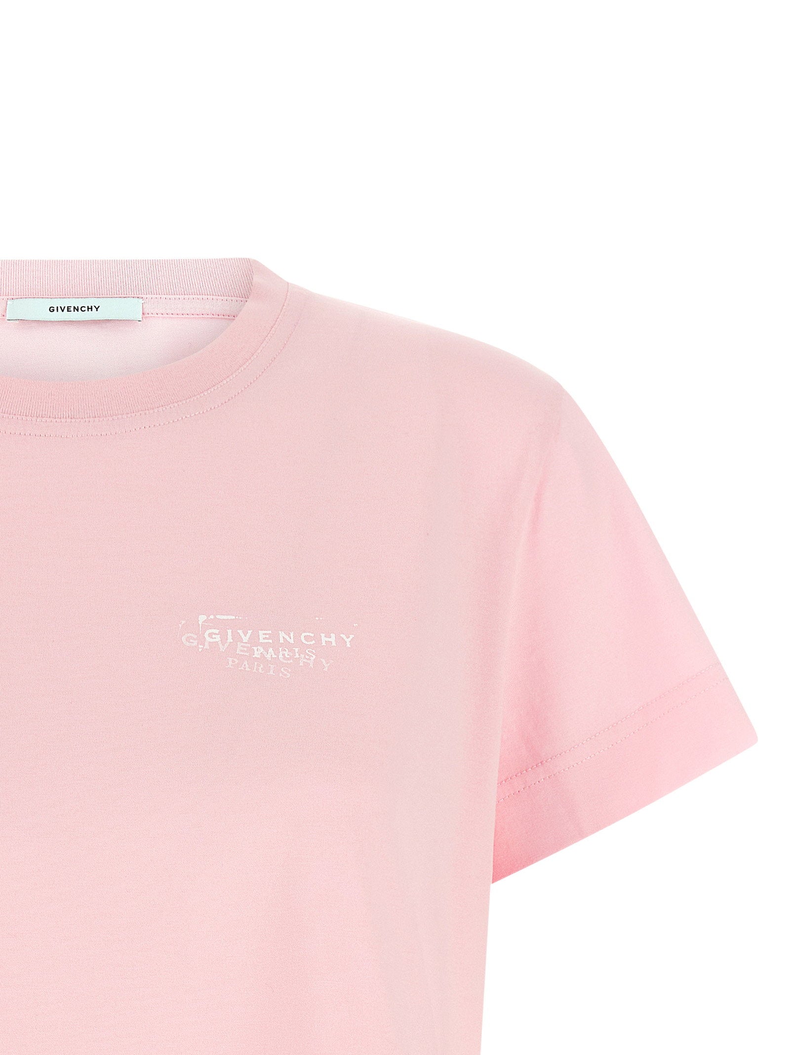 Givenchy Logo Stamp Print T-Shirt — Pink, view 3