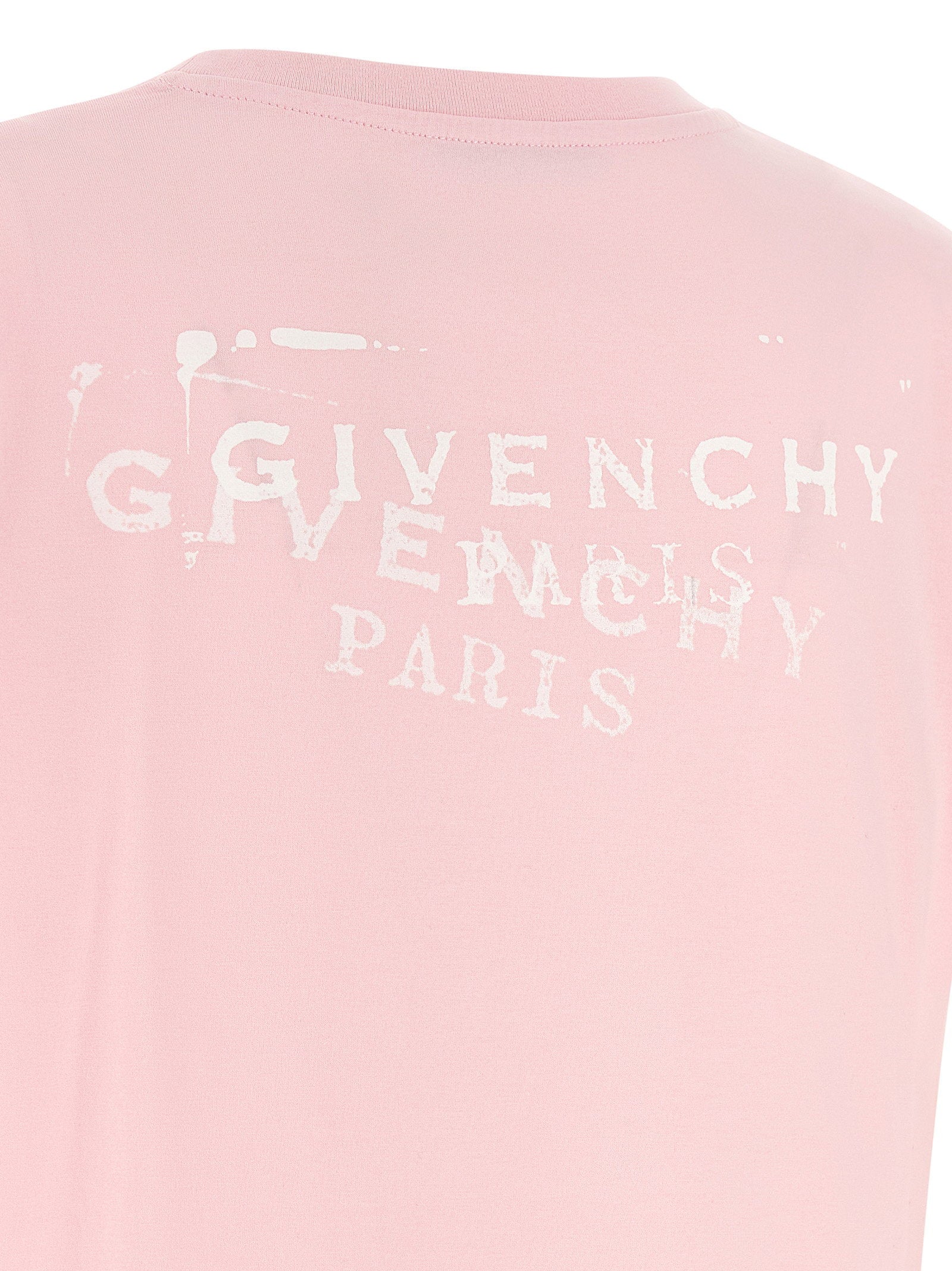 Givenchy Logo Stamp Print T-Shirt — Pink, view 4