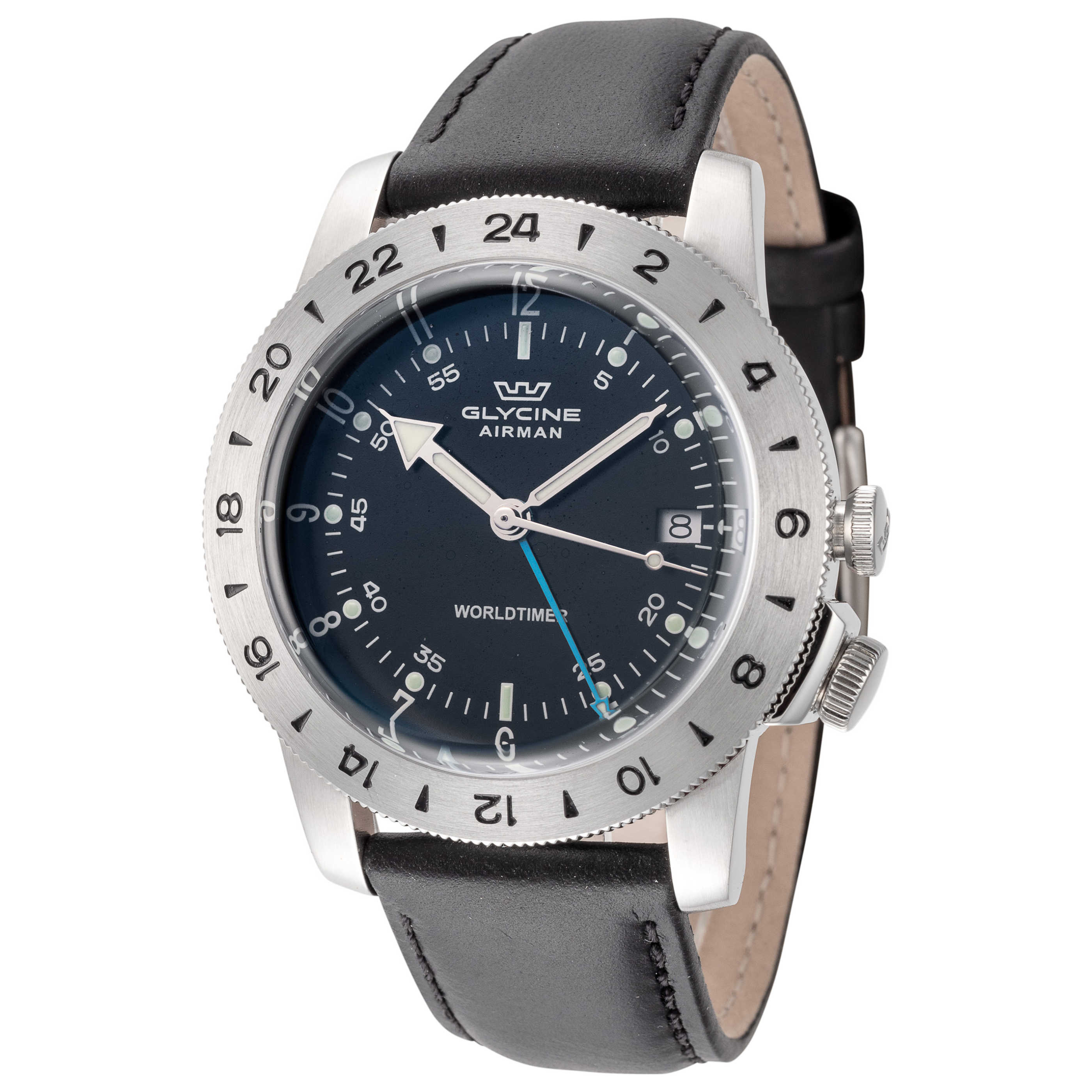Glycine Airman Worldtimer Watch — Silver by Glycine