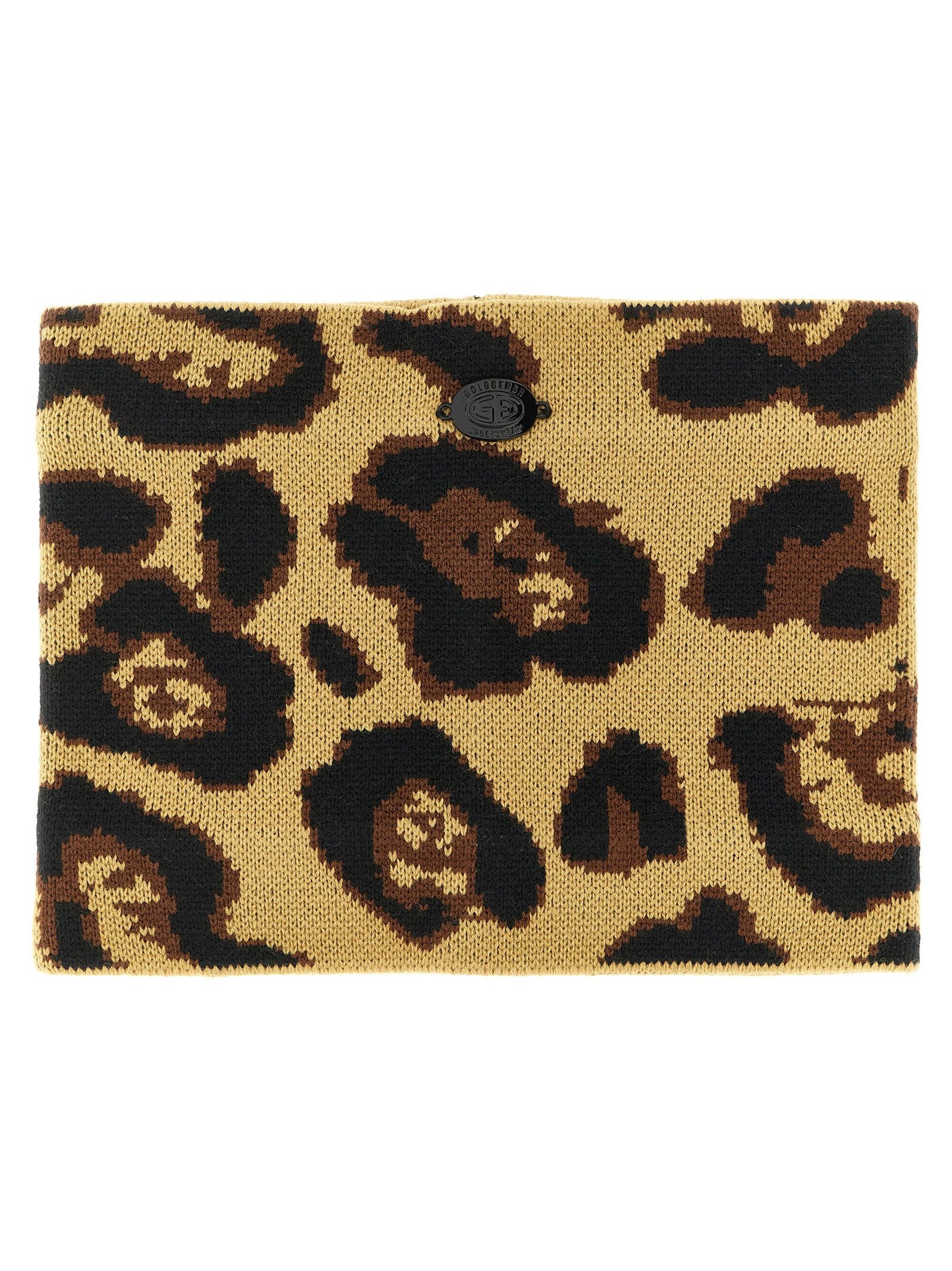 Goldbergh Leopard-Print Wool Blend Beanie — Camel by Goldbergh